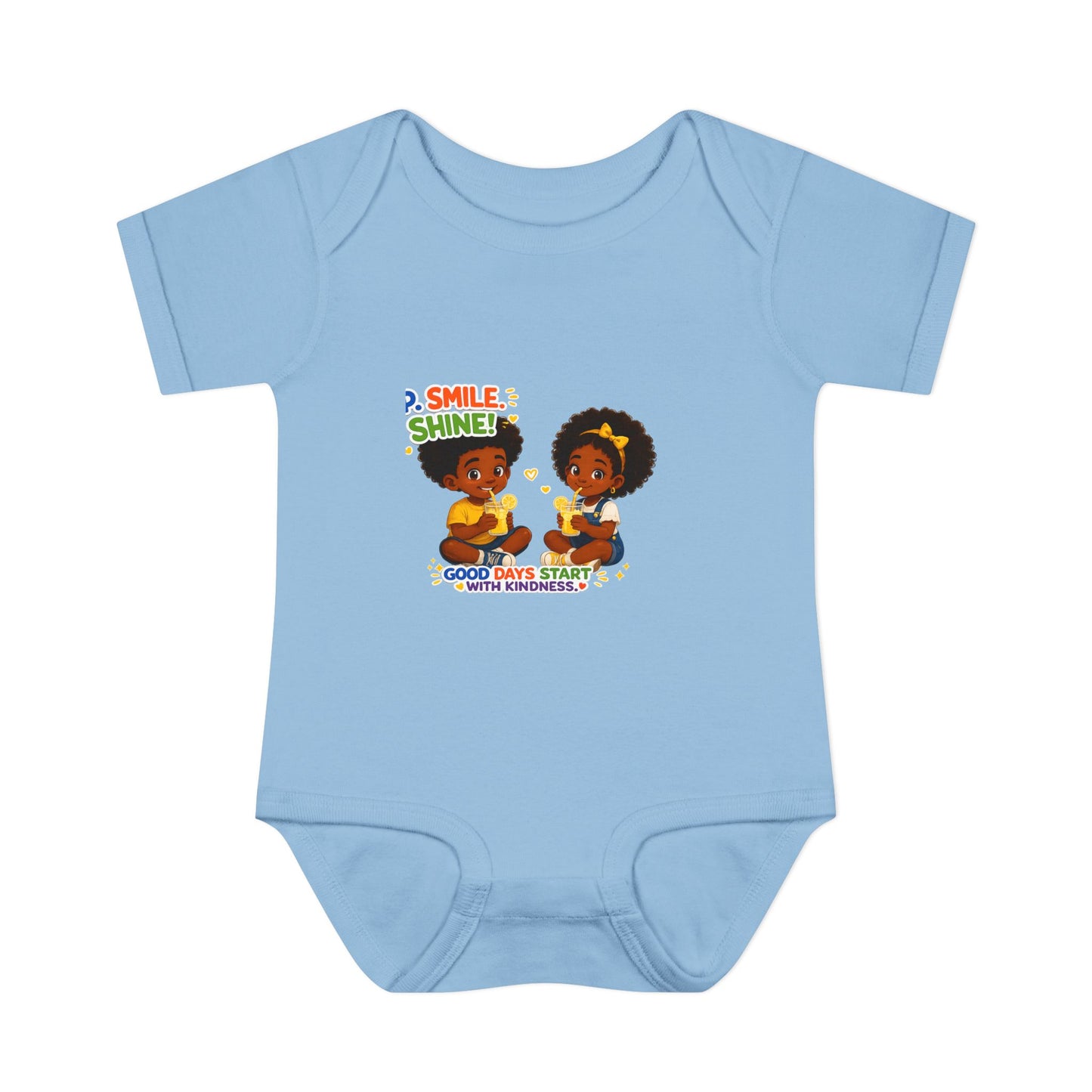 Infant Bodysuit — 'Smile Shine' Cute Baby Onesie with Positive Message