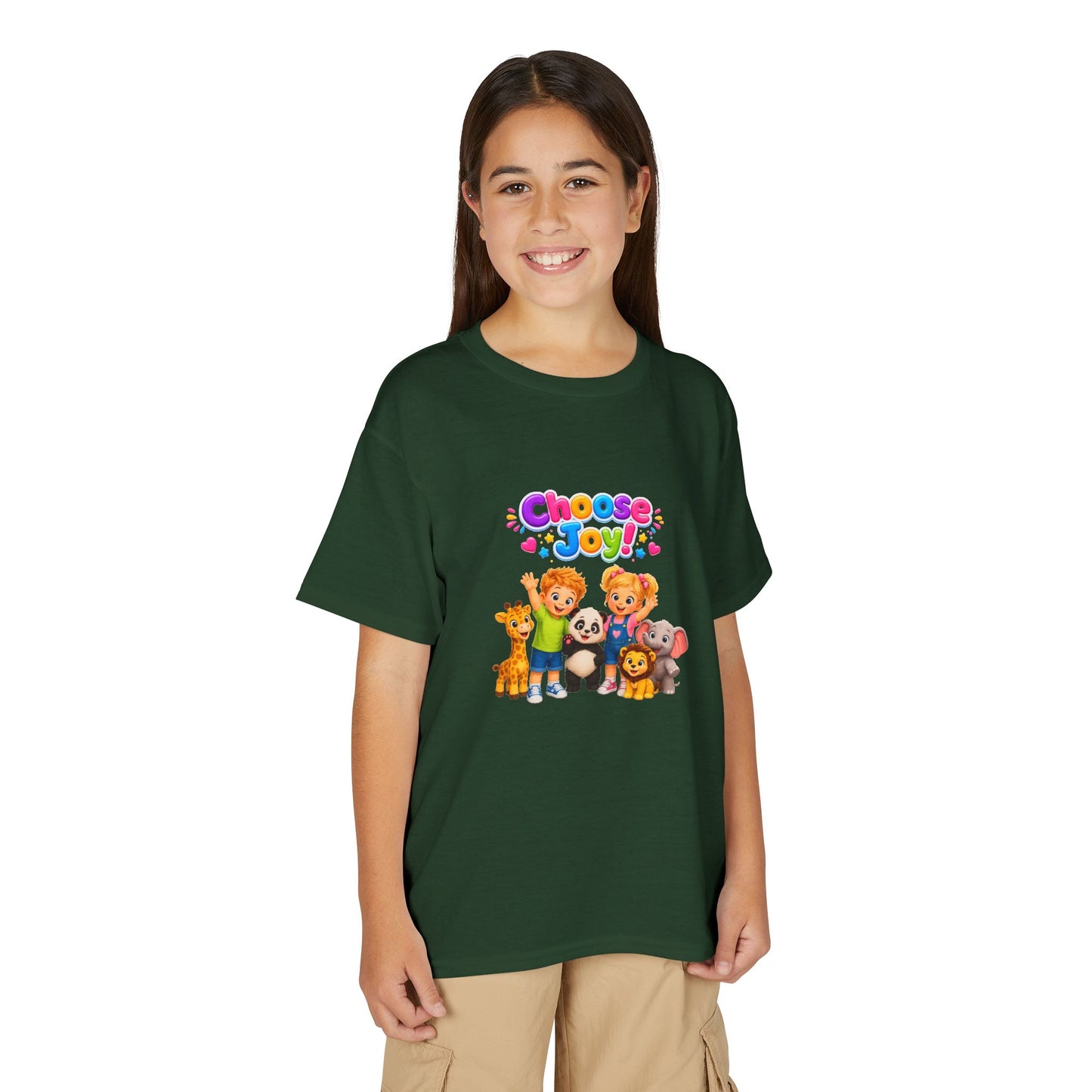 Kids T-Shirt — "Choose Joy" Cute Animal Friends Graphic
