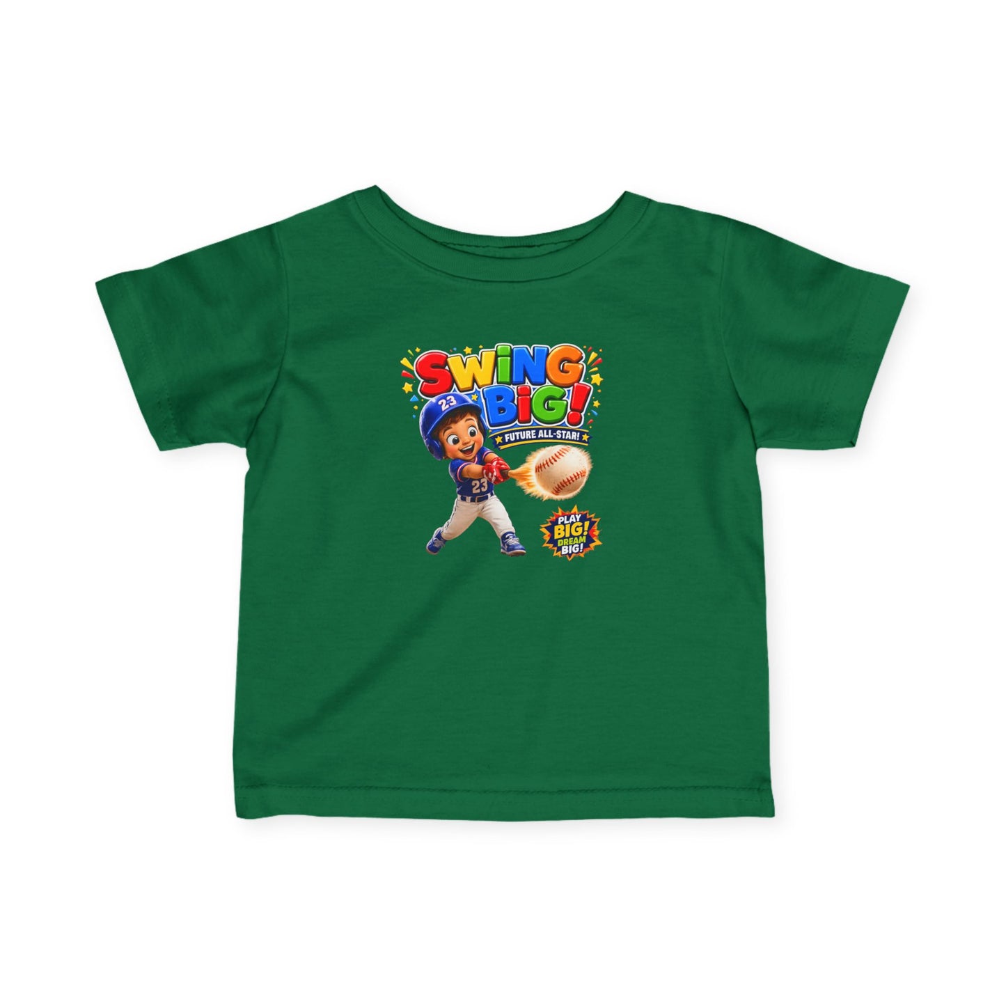 Infant Tee — "Swing Big!" Baseball Baby Shirt