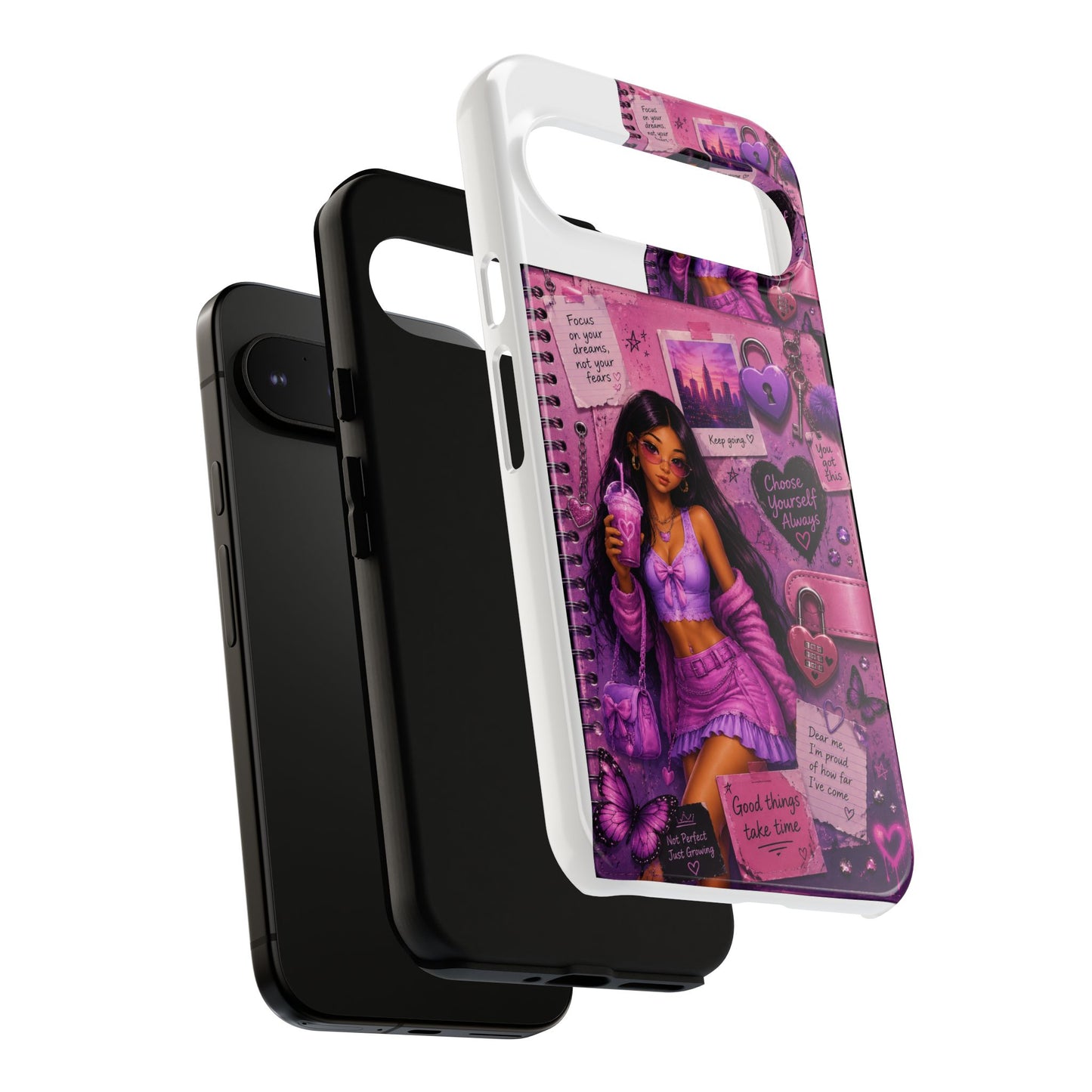 Purple Aesthetic Phone Case — Girl Collage 'Choose Yourself' Design