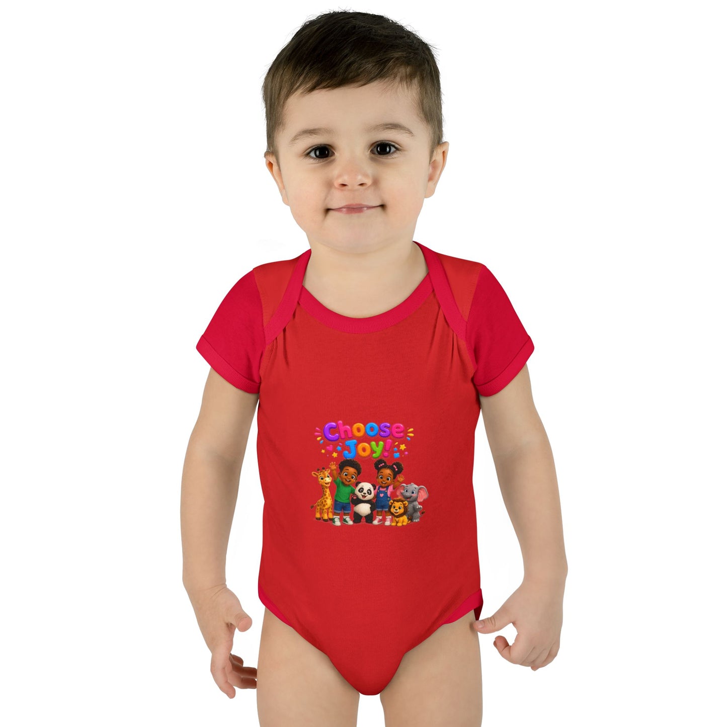 Choose Joy! Baby Bodysuit — Cute Animal Crew Infant Onesie