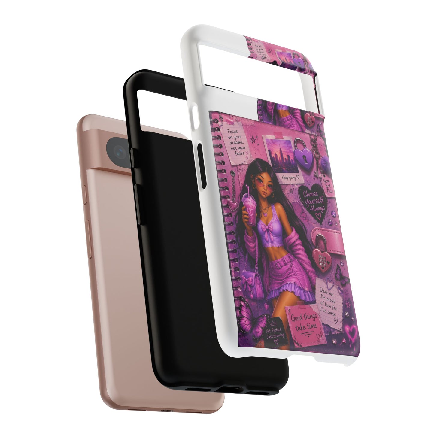 Purple Aesthetic Phone Case — Girl Collage 'Choose Yourself' Design