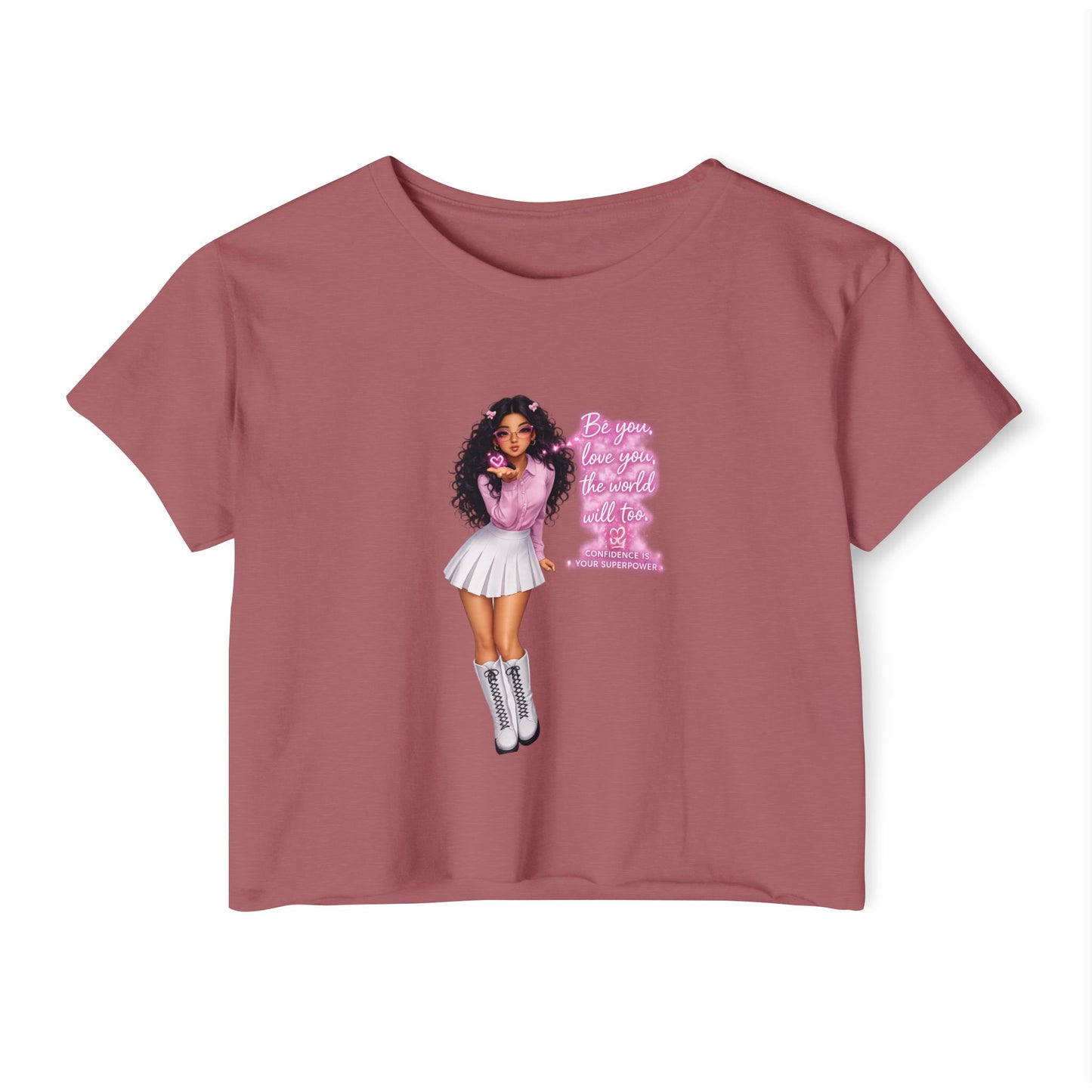 Women's Festival Crop Top — Pink Glitter Diva Graphic