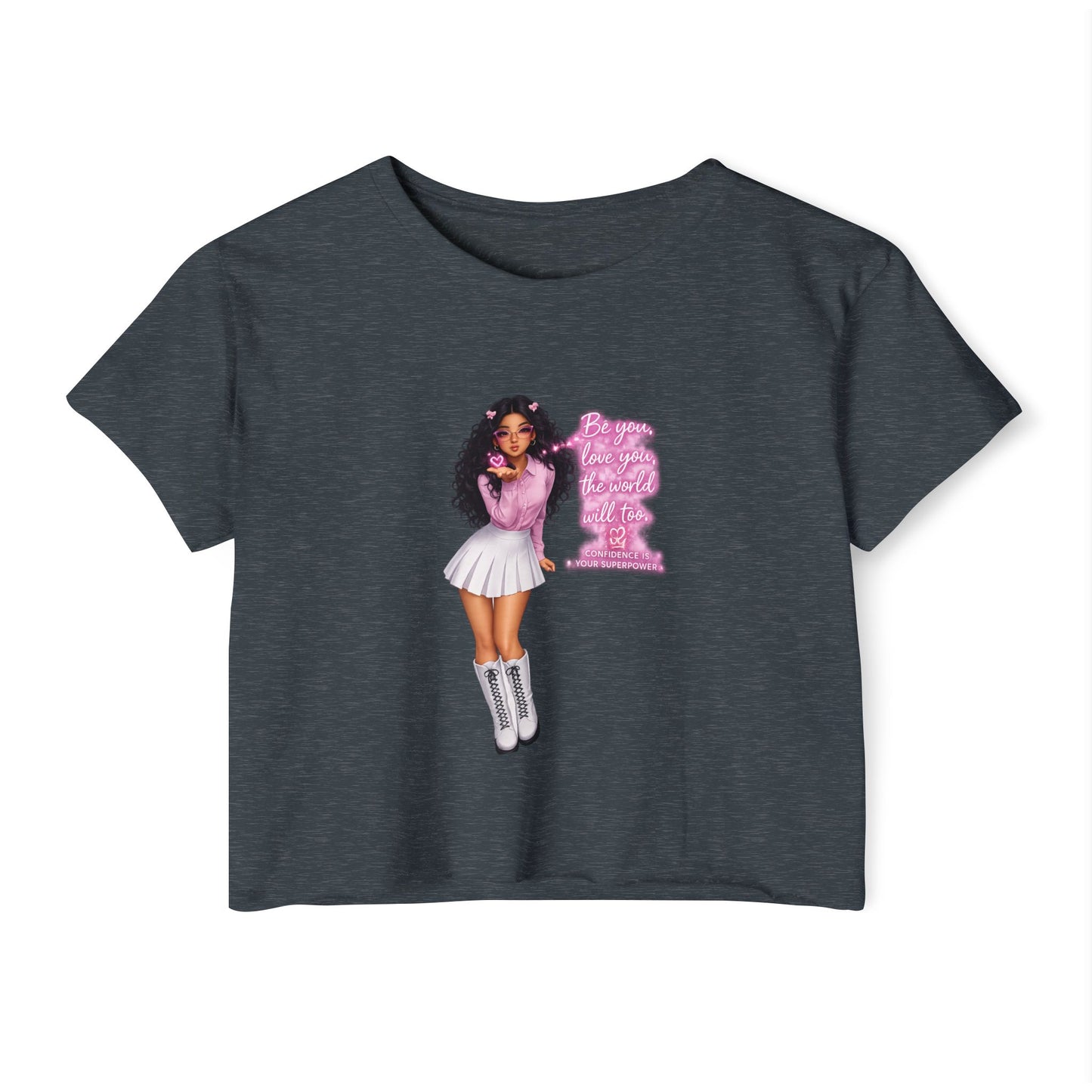 Women's Festival Crop Top — Pink Glitter Diva Graphic
