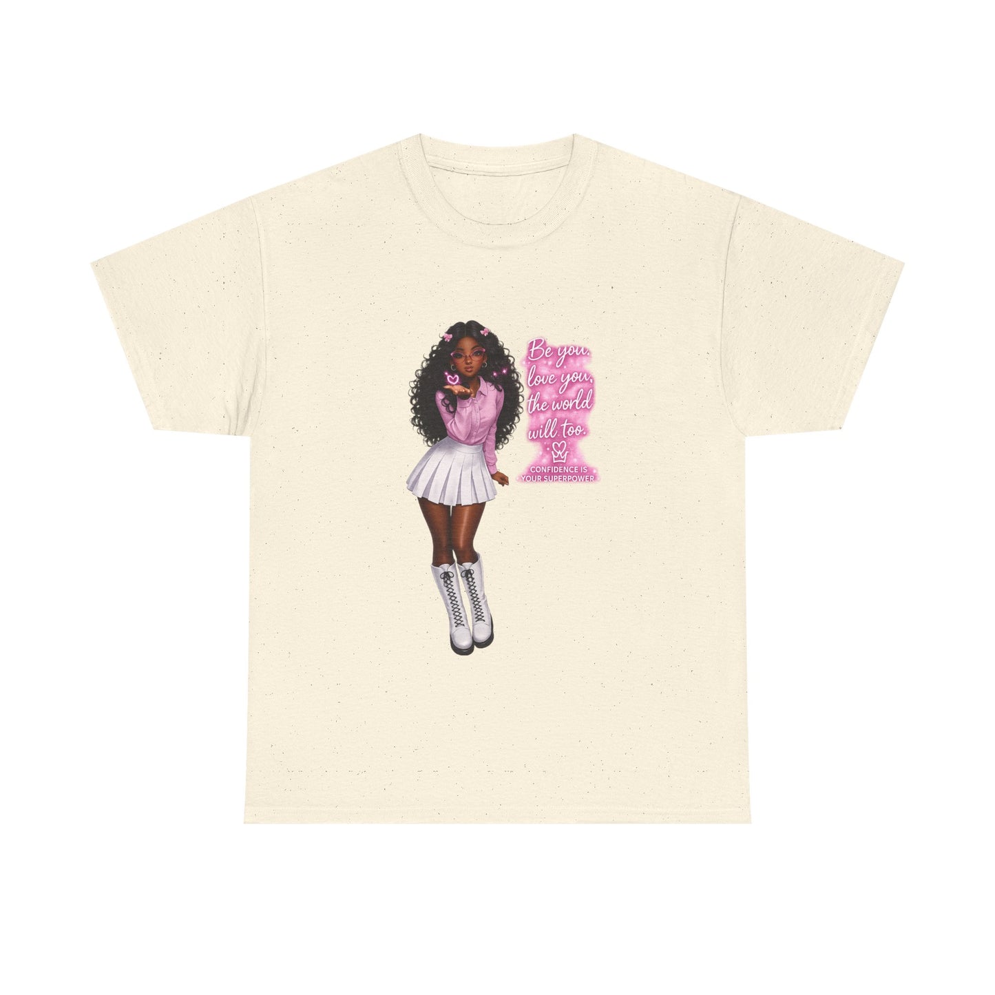 Afro Pink Cheerleader Tee – "Queen" Graphic Cotton T-Shirt