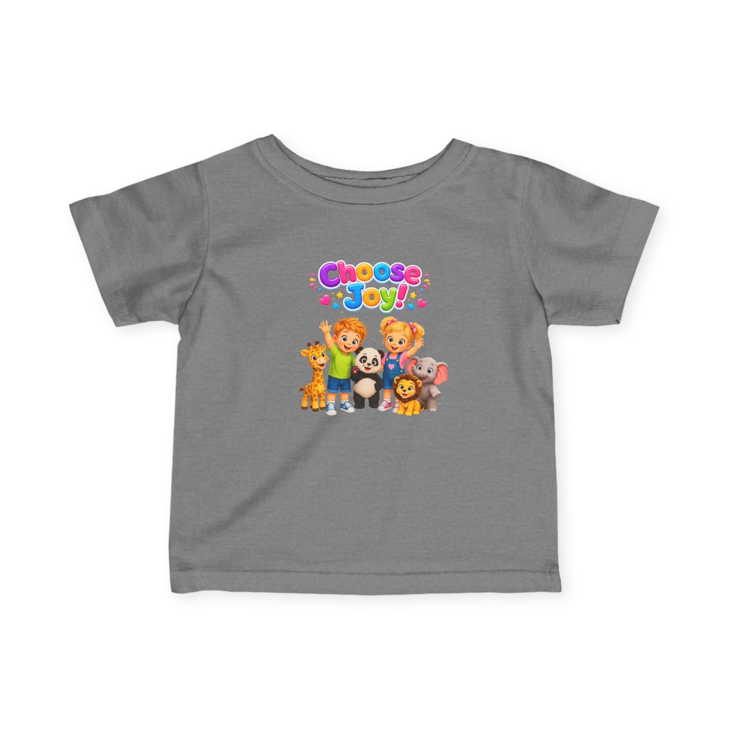 Infant Tee — "Choose Joy" Cute Animal Crew Baby T-Shirt