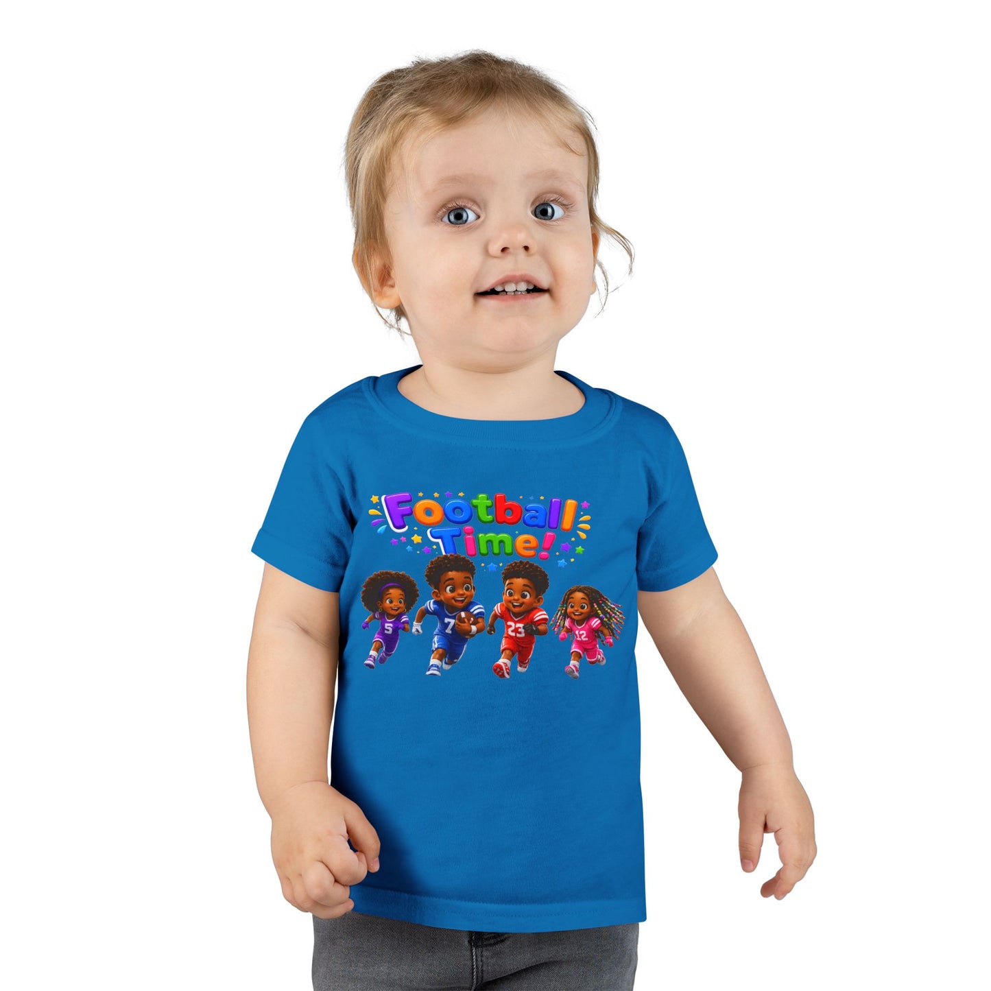 Toddler T-Shirt — "Football Time!" Cute Kids Football Players Graphic Tee