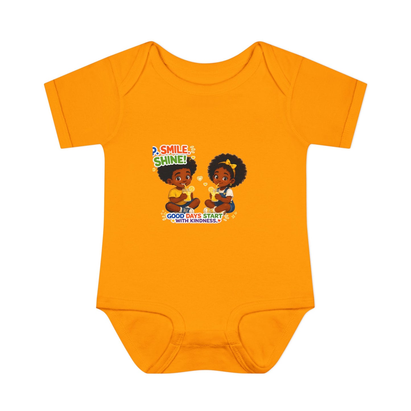 Infant Bodysuit — 'Smile Shine' Cute Baby Onesie with Positive Message