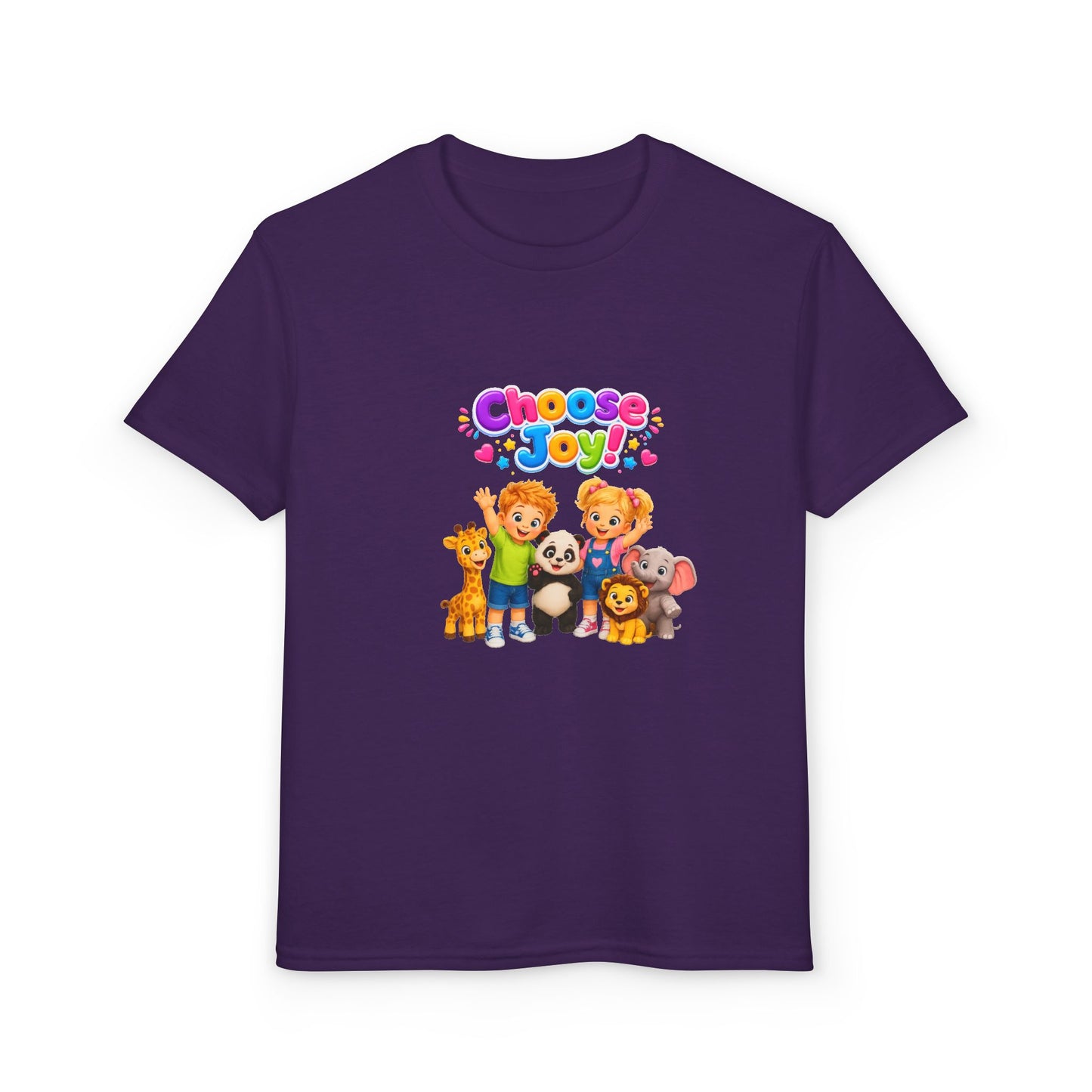 Kids T-Shirt — "Choose Joy" Cute Animal Friends Graphic