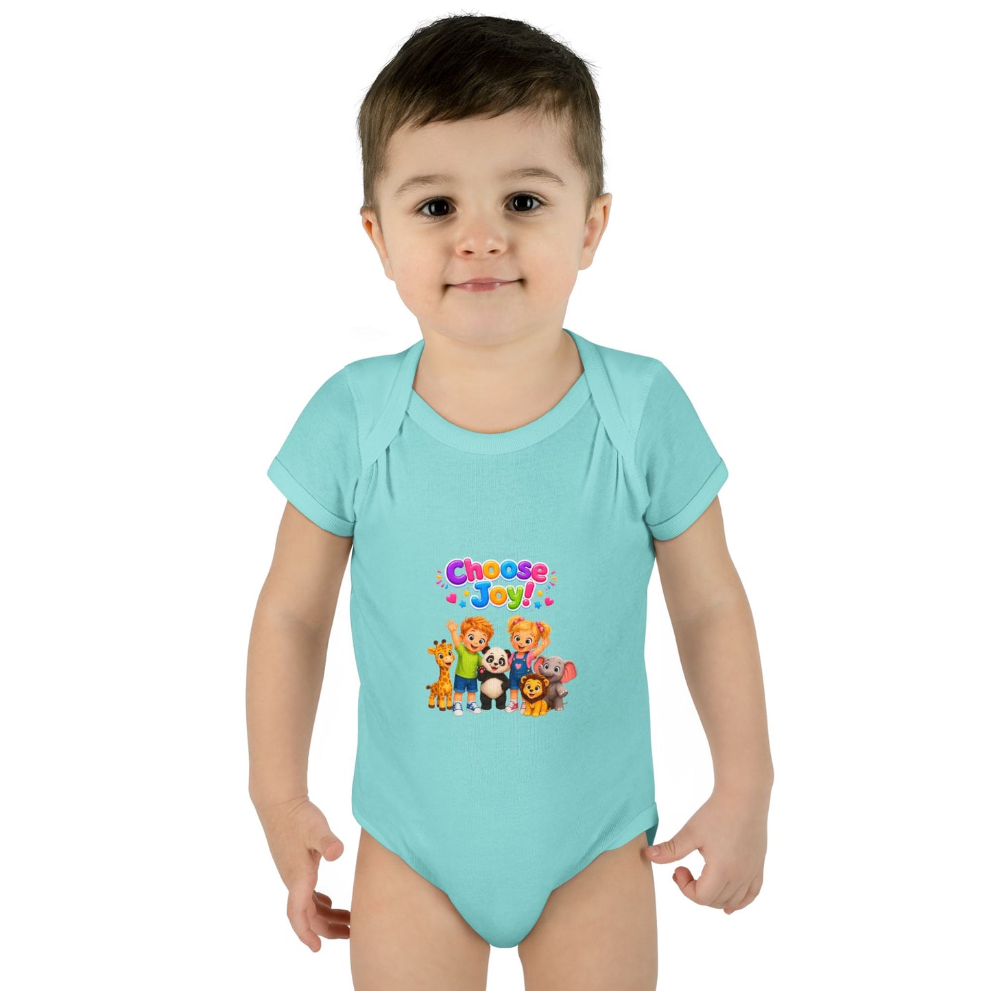 Choose Joy Baby Bodysuit — Cute Animal Crew Infant Onesie