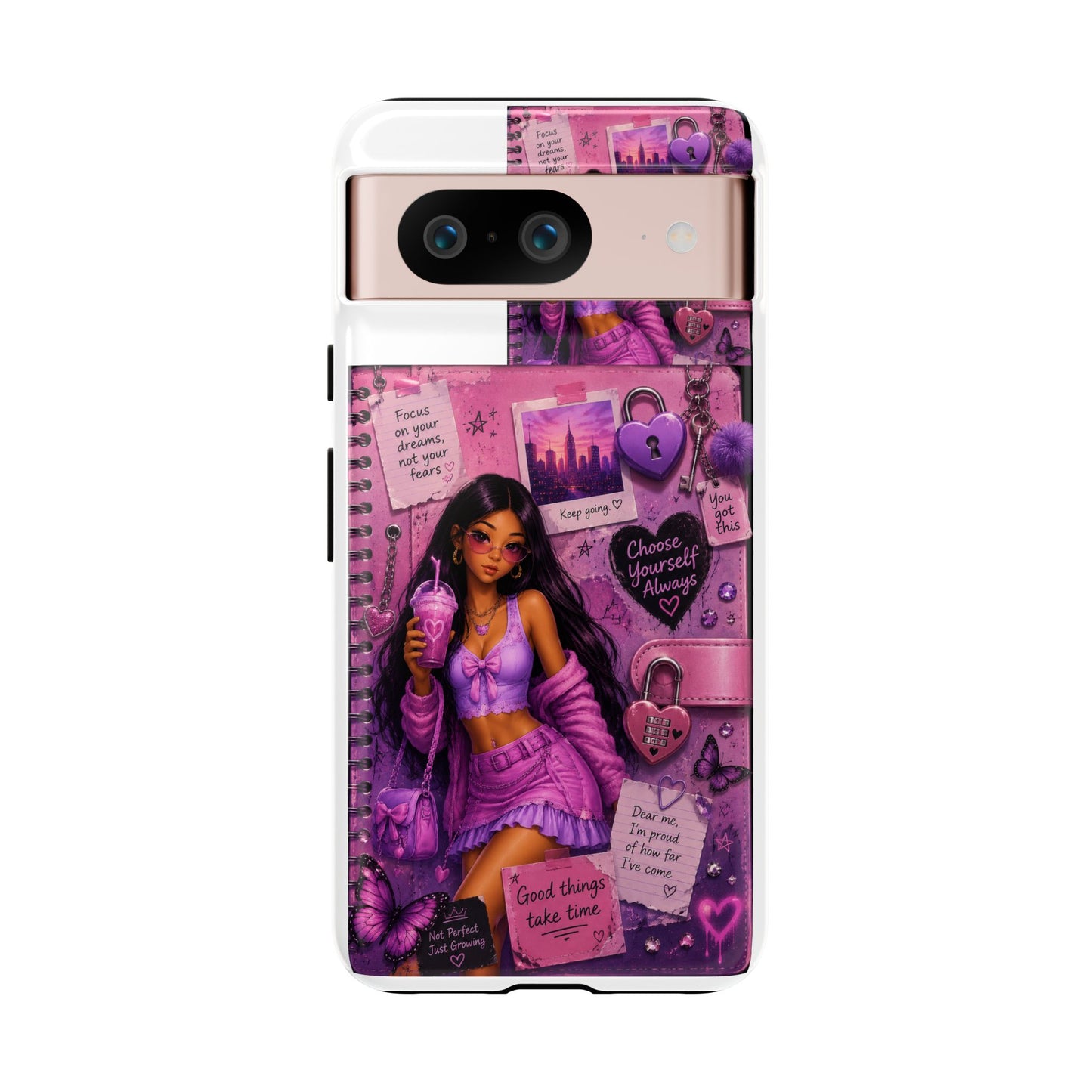 Purple Aesthetic Phone Case — Girl Collage 'Choose Yourself' Design