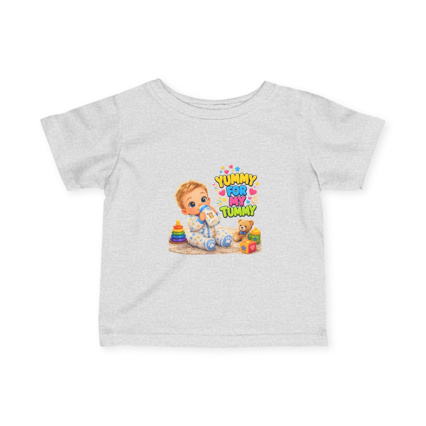 Infant Tee — Cute Baby 'Yummy For My Tummy' Feeding Graphic