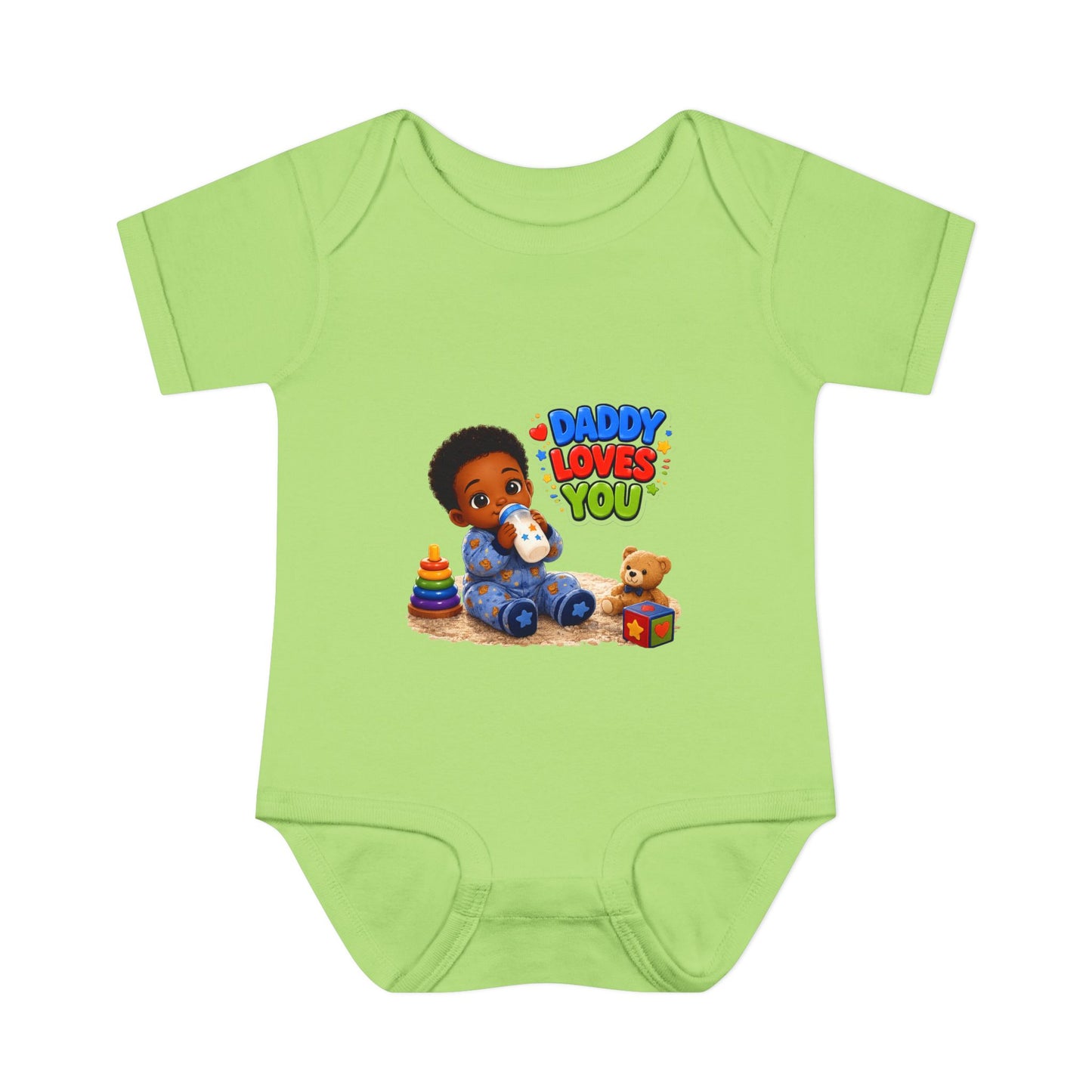 Daddy Loves You Infant Bodysuit — Cute Baby Boy Onesie with Toys Graphic