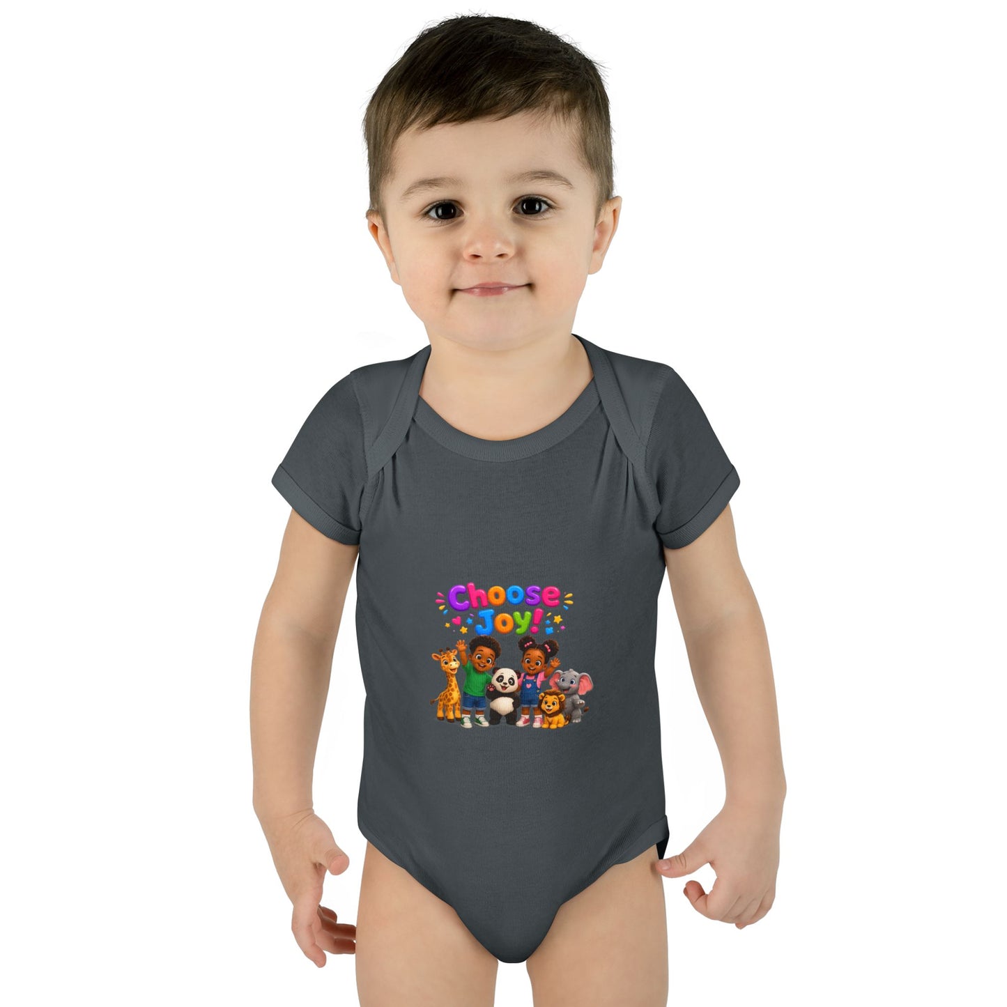 Choose Joy! Baby Bodysuit — Cute Animal Crew Infant Onesie