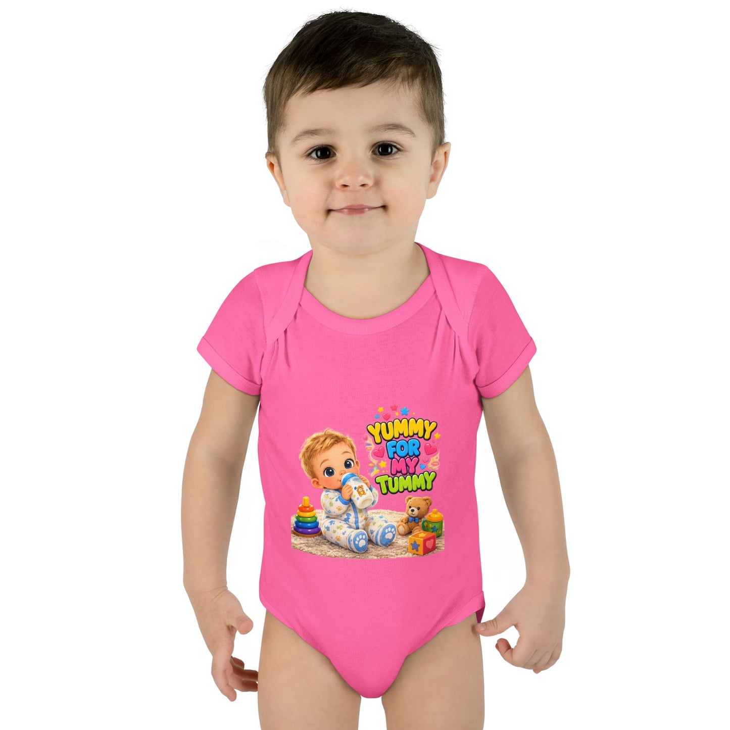 Yummy for My Tummy Baby Bodysuit — Cute Infant Feeding Onesie