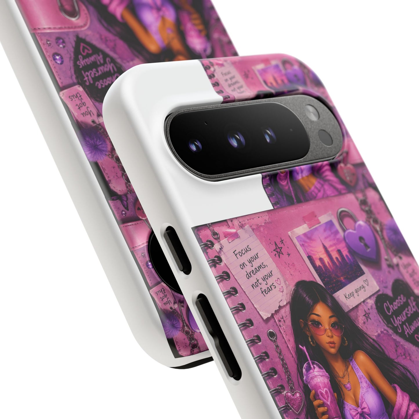 Purple Aesthetic Phone Case — Girl Collage 'Choose Yourself' Design