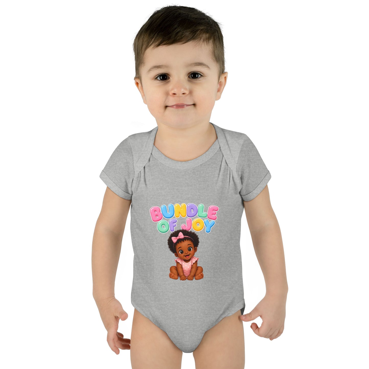 Baby Bodysuit - "Bundle of Joy" Cute African American Baby Graphic