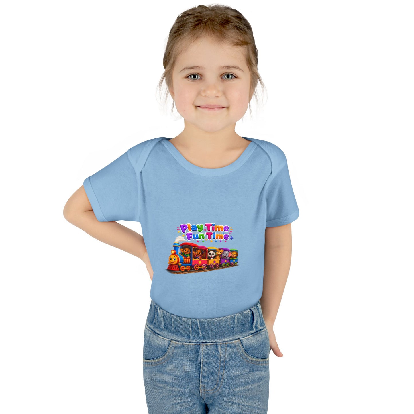 Play Time Fun Time Train Baby Bodysuit — Colorful Infant Onesie