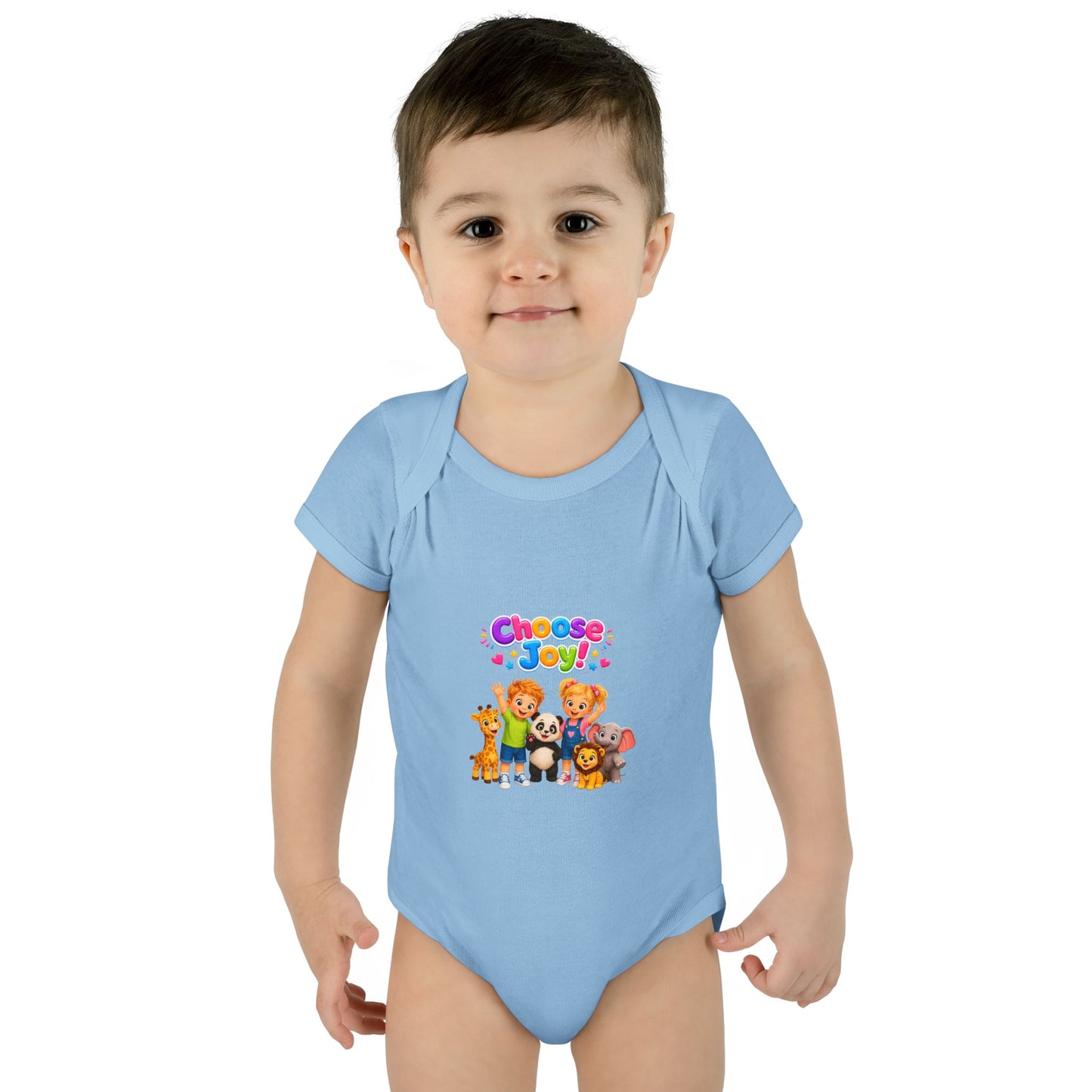 Choose Joy Baby Bodysuit — Cute Animal Crew Infant Onesie
