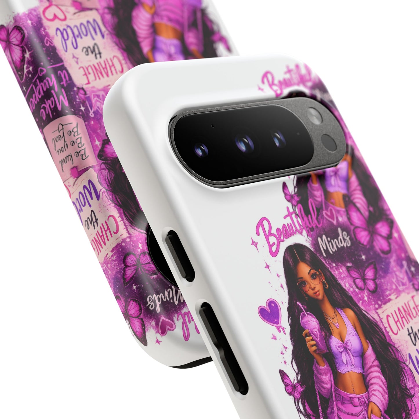 Empowered Girl Phone Case — Pink Butterfly ‘Change the World’ Design