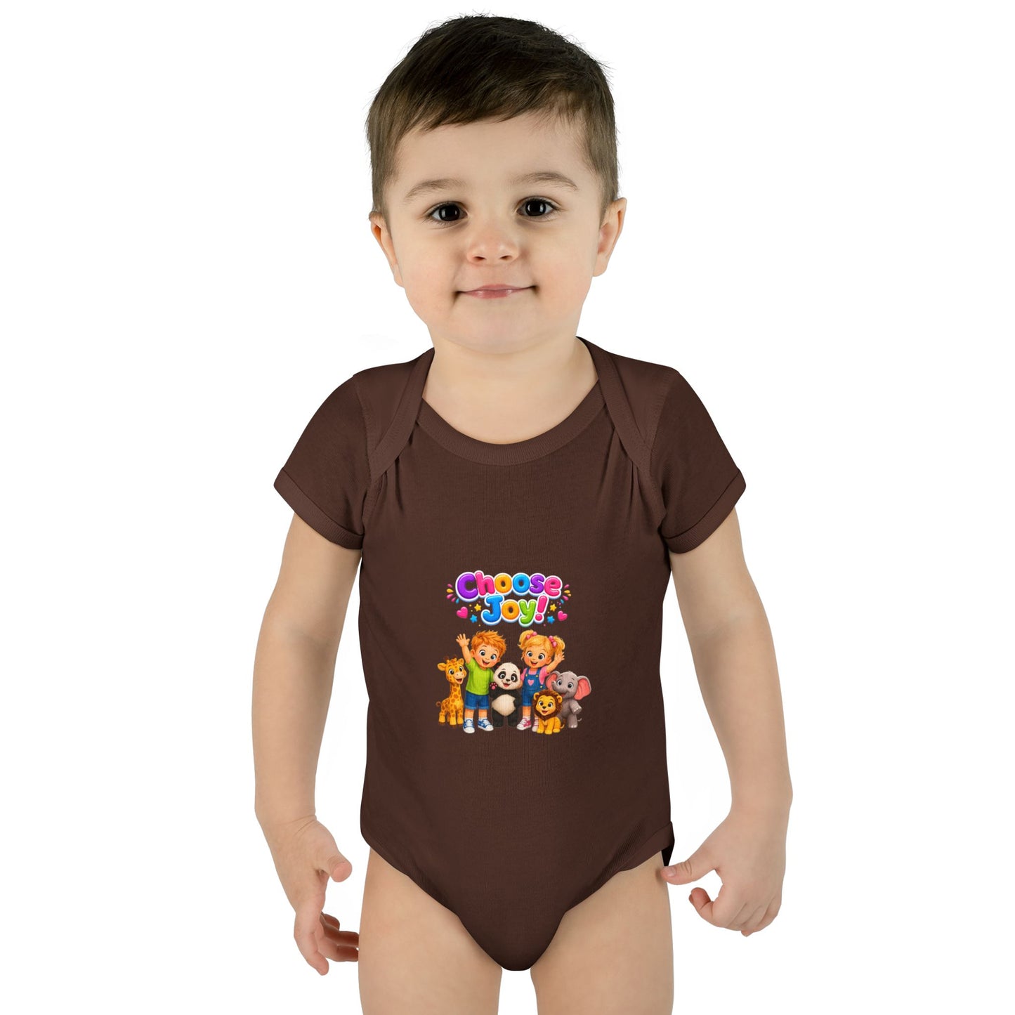 Choose Joy Baby Bodysuit — Cute Animal Crew Infant Onesie