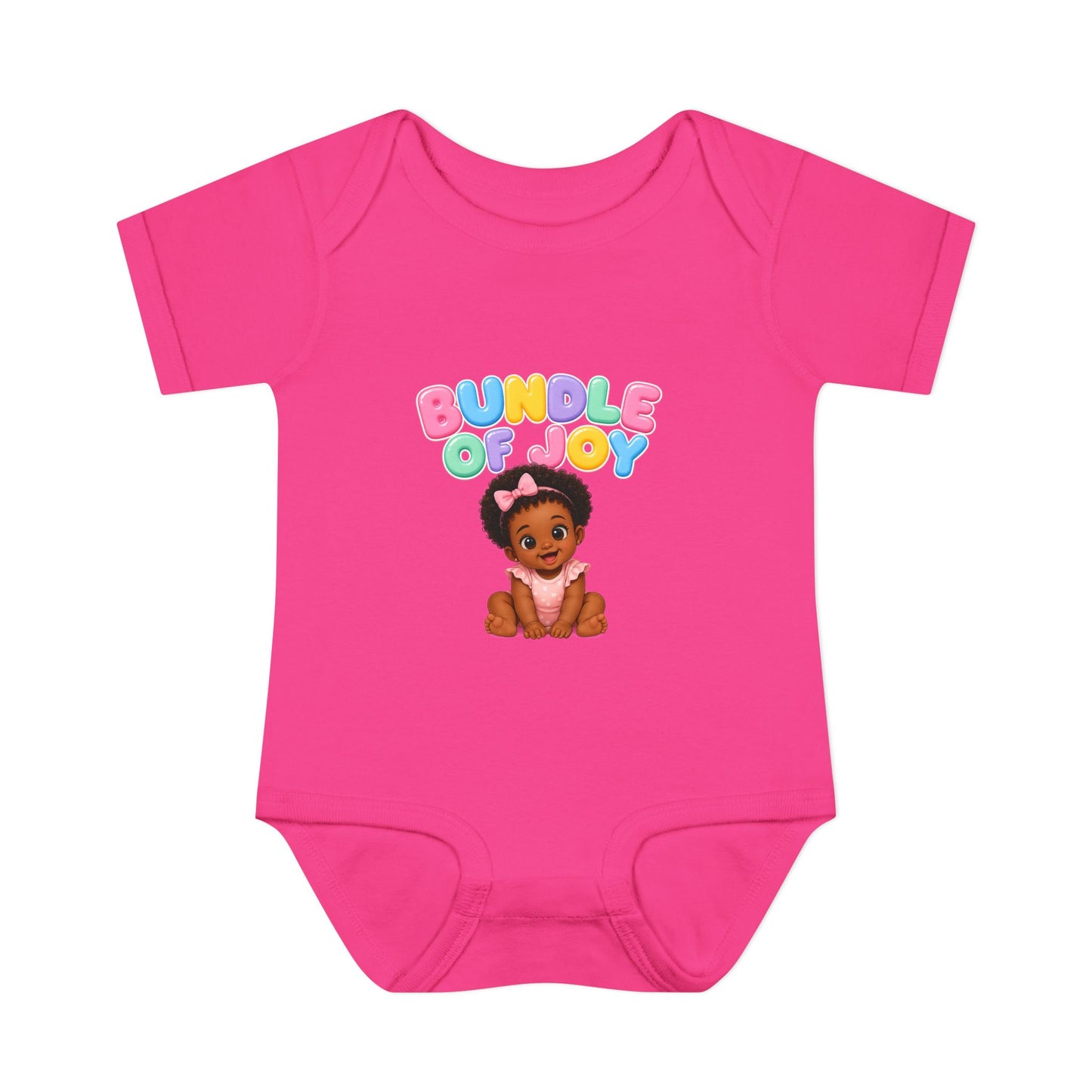 Baby Bodysuit - "Bundle of Joy" Cute African American Baby Graphic