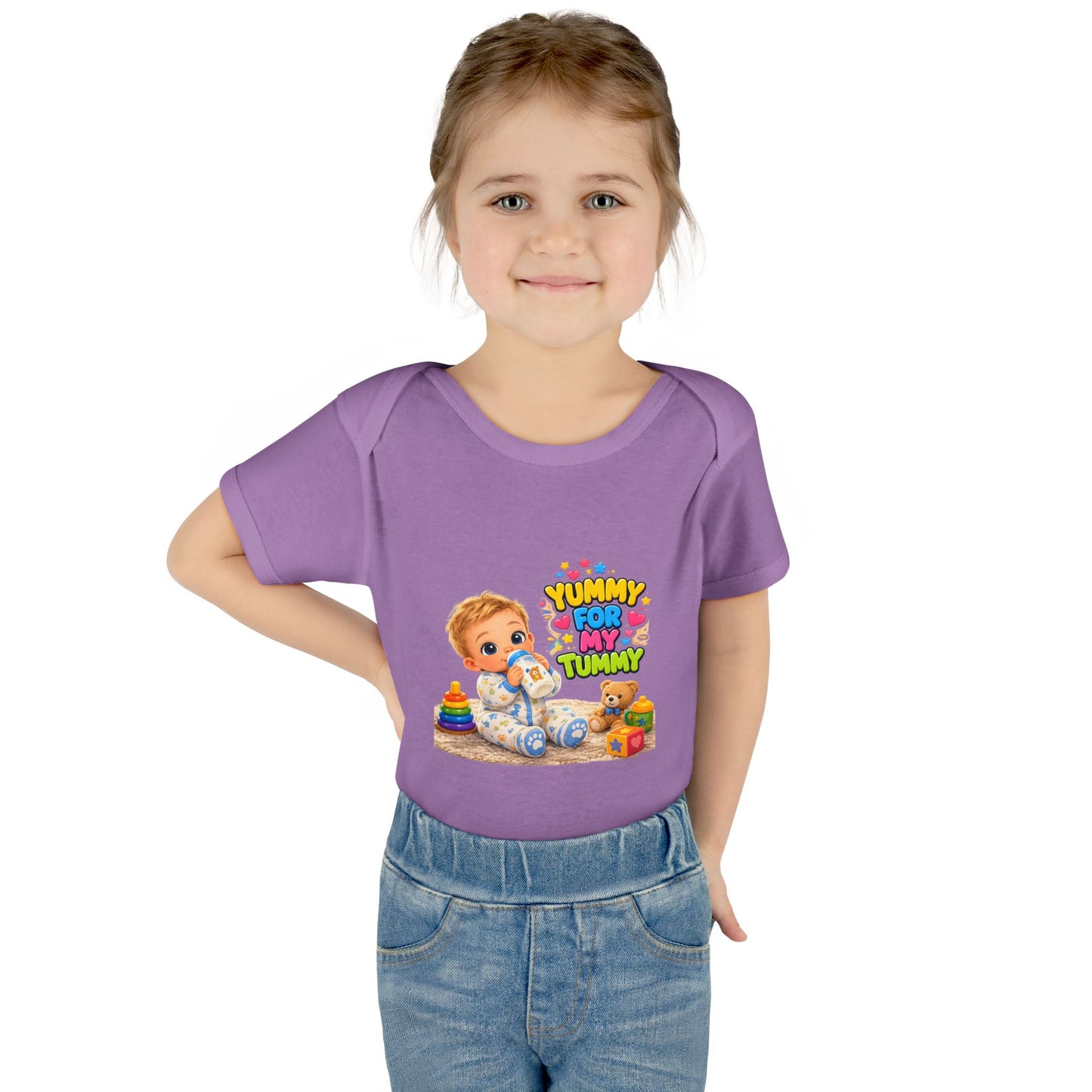 Yummy for My Tummy Baby Bodysuit — Cute Infant Feeding Onesie