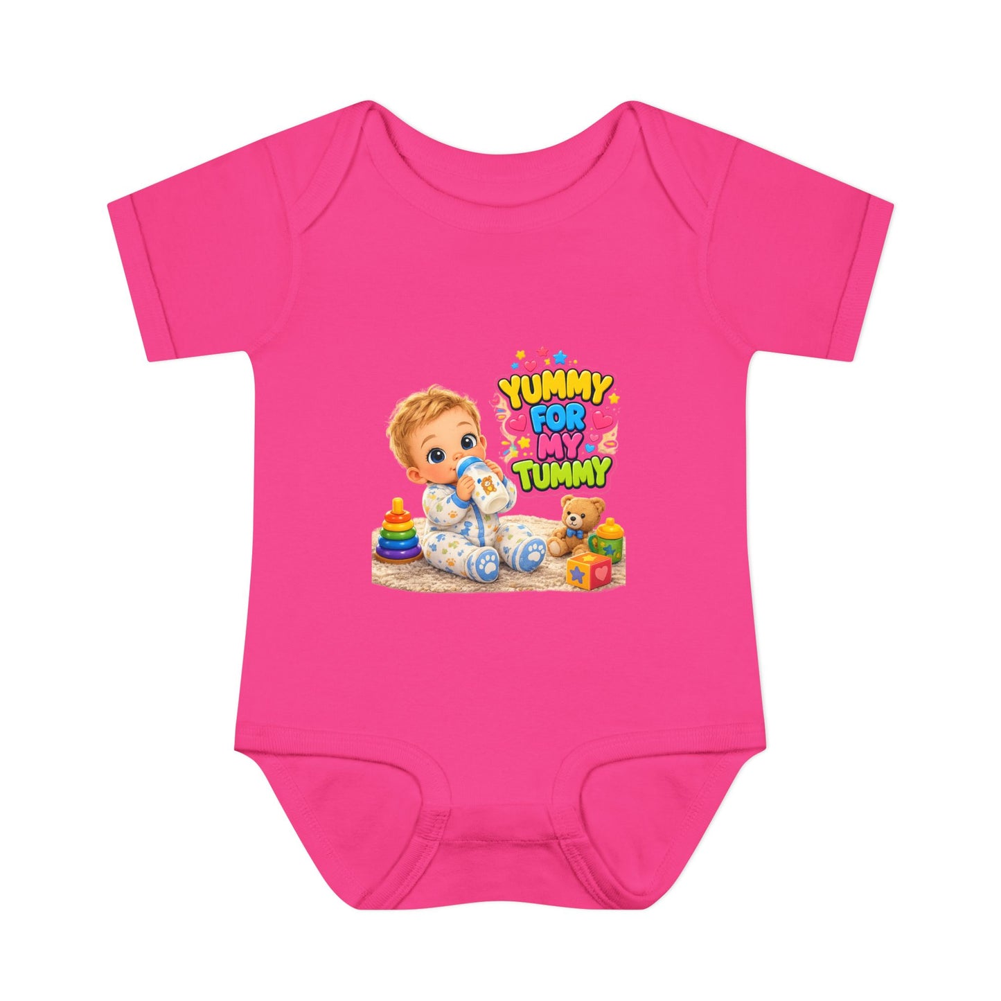 Yummy for My Tummy Baby Bodysuit — Cute Infant Feeding Onesie
