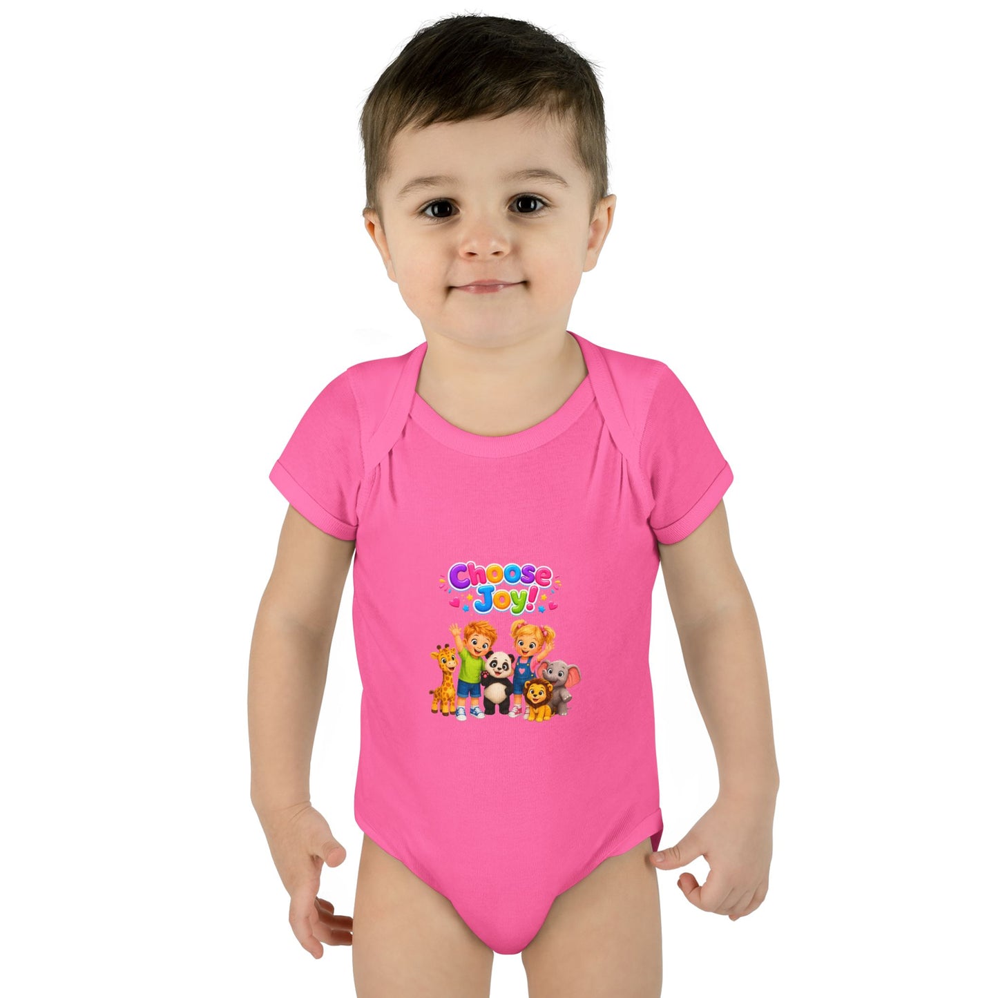 Choose Joy Baby Bodysuit — Cute Animal Crew Infant Onesie