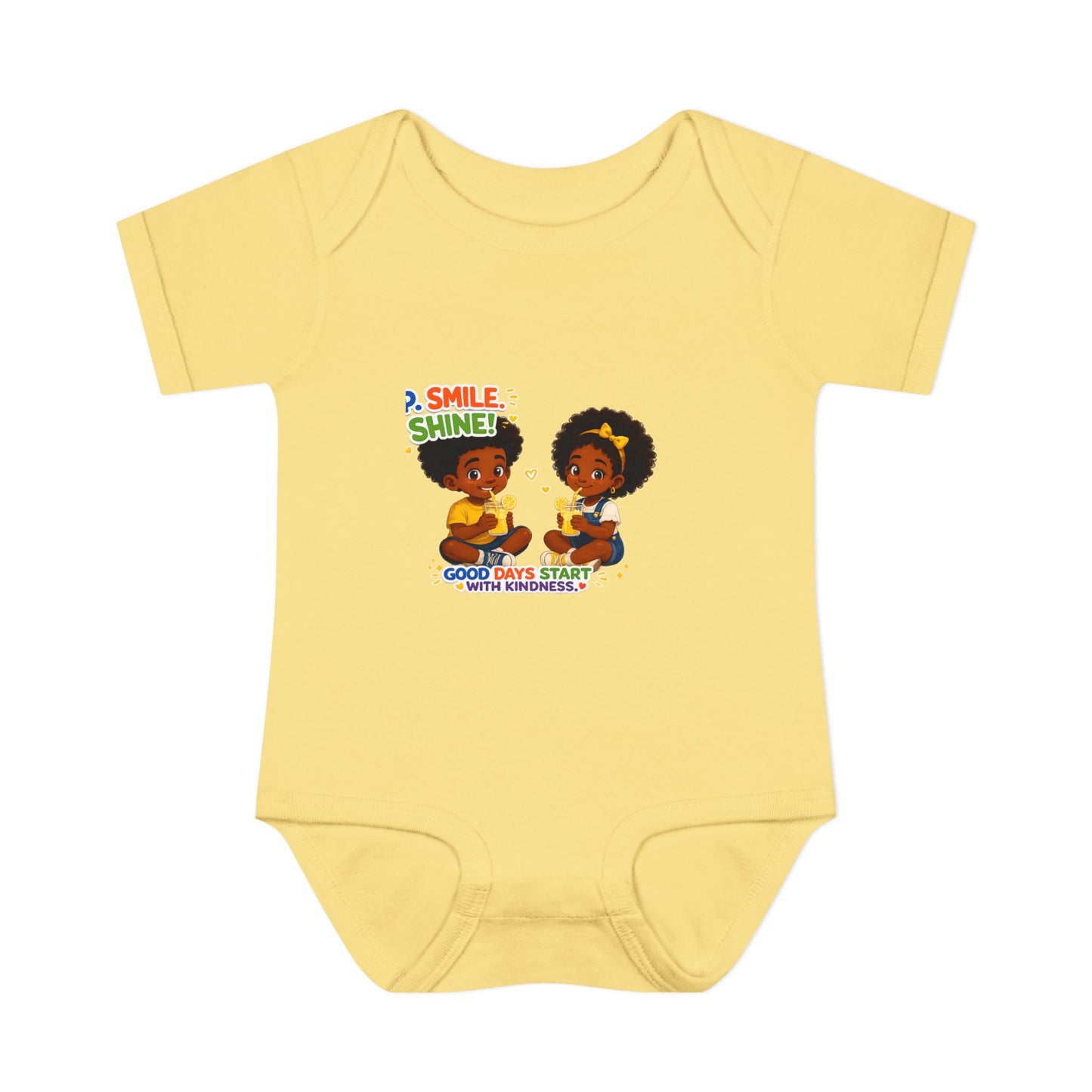 Infant Bodysuit — 'Smile Shine' Cute Baby Onesie with Positive Message