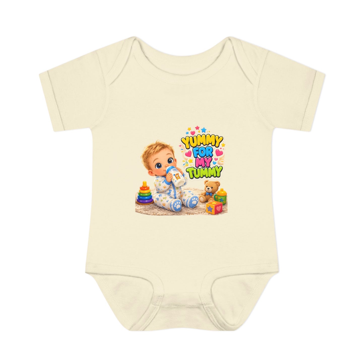 Yummy for My Tummy Baby Bodysuit — Cute Infant Feeding Onesie