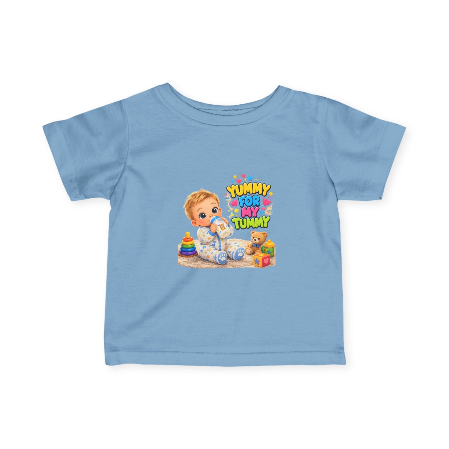 Infant Tee — Cute Baby 'Yummy For My Tummy' Feeding Graphic