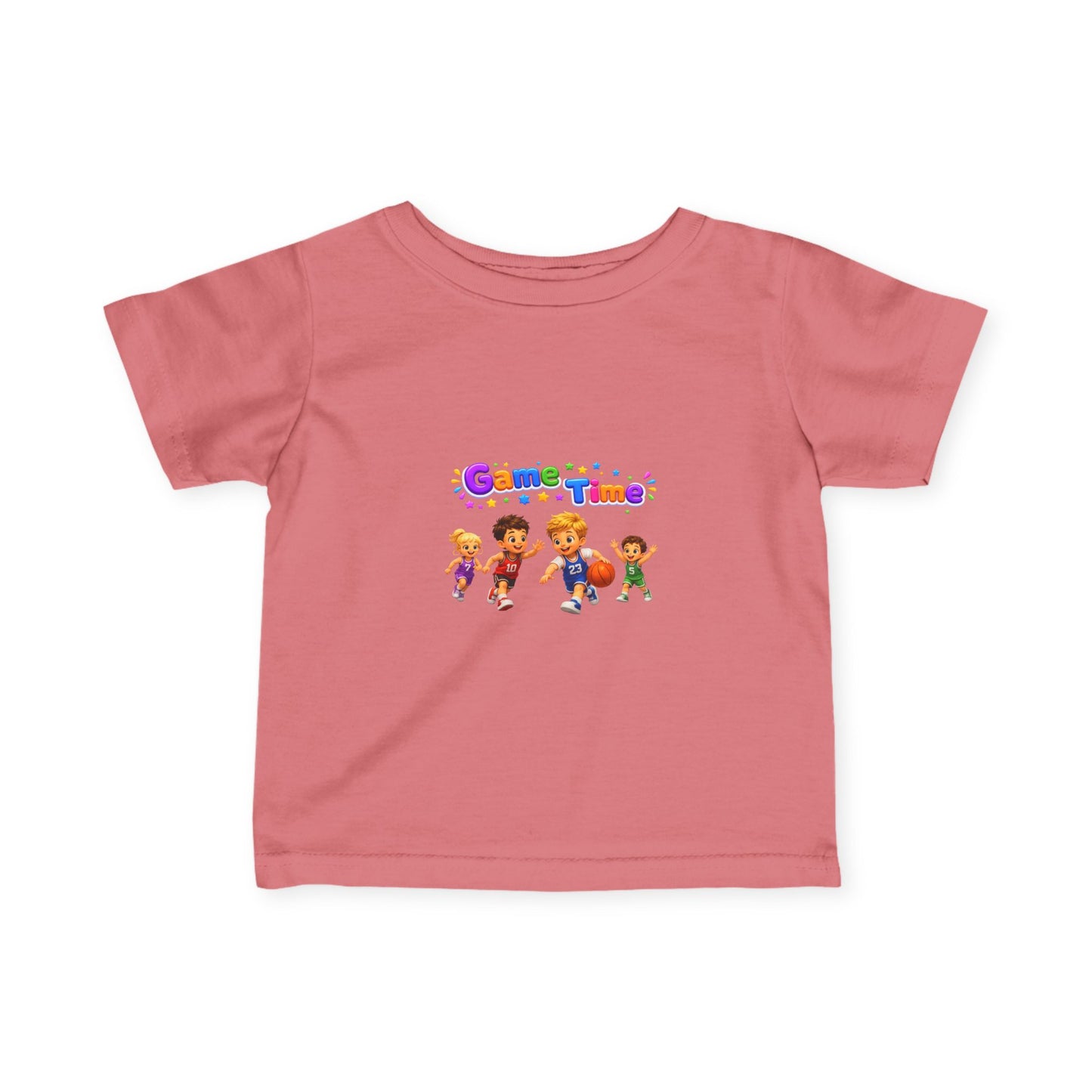 Infant Tee — "Game Time" Kids Sports Characters Graphic