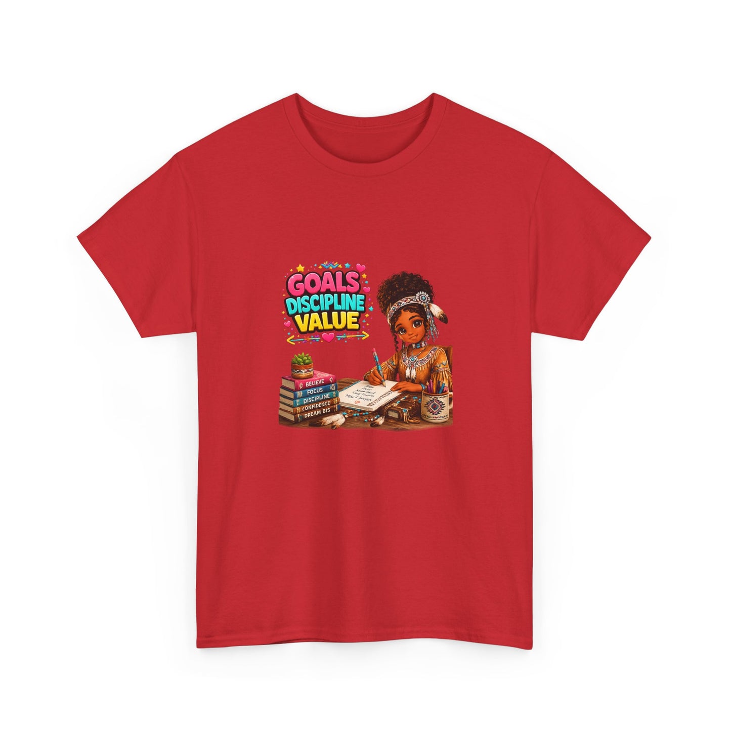 Motivational Study T-Shirt — "Goals, Discipline, Value" Graphic Tee for Students & Learners