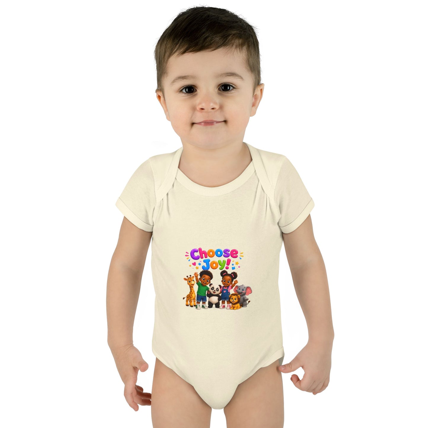 Choose Joy! Baby Bodysuit — Cute Animal Crew Infant Onesie