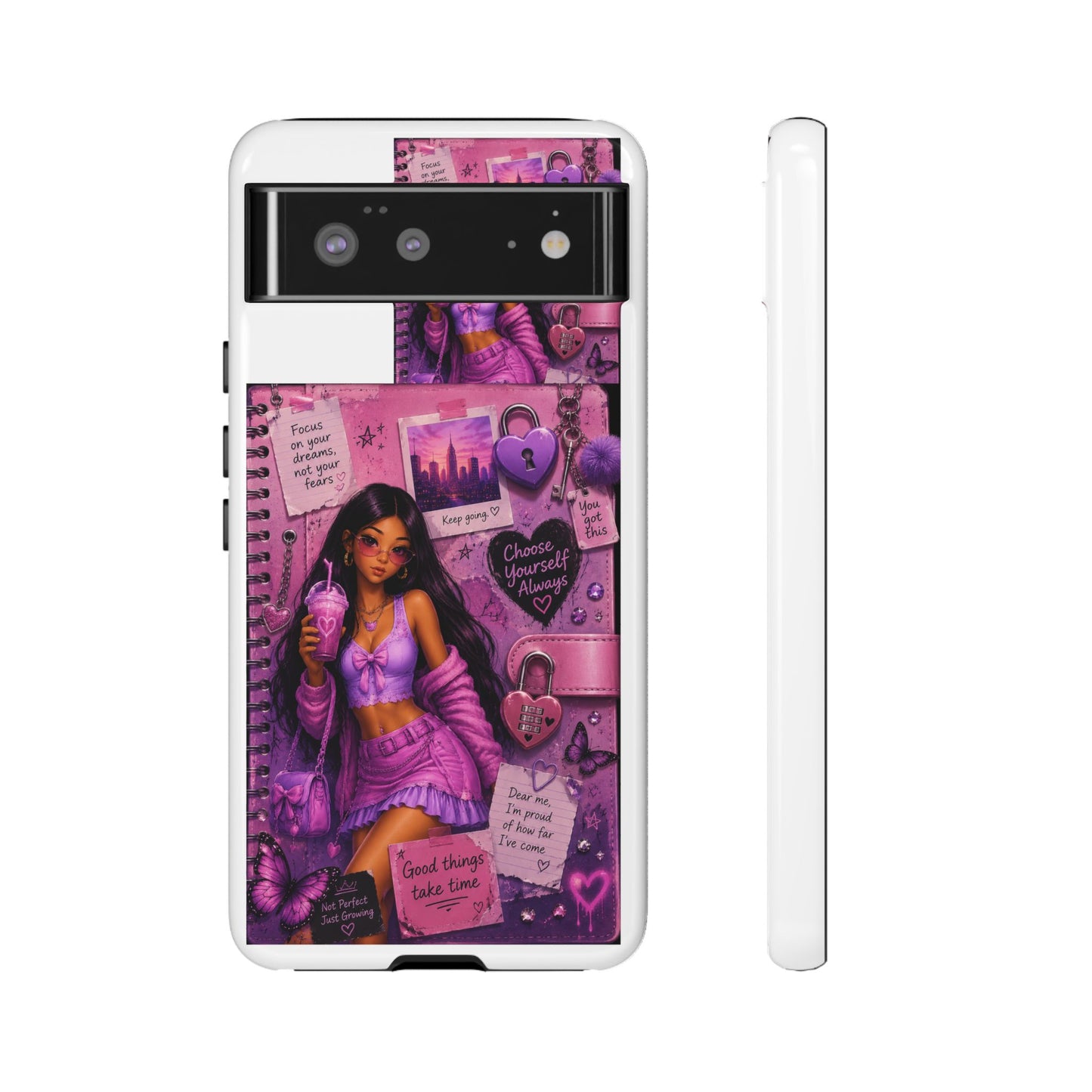 Purple Aesthetic Phone Case — Girl Collage 'Choose Yourself' Design