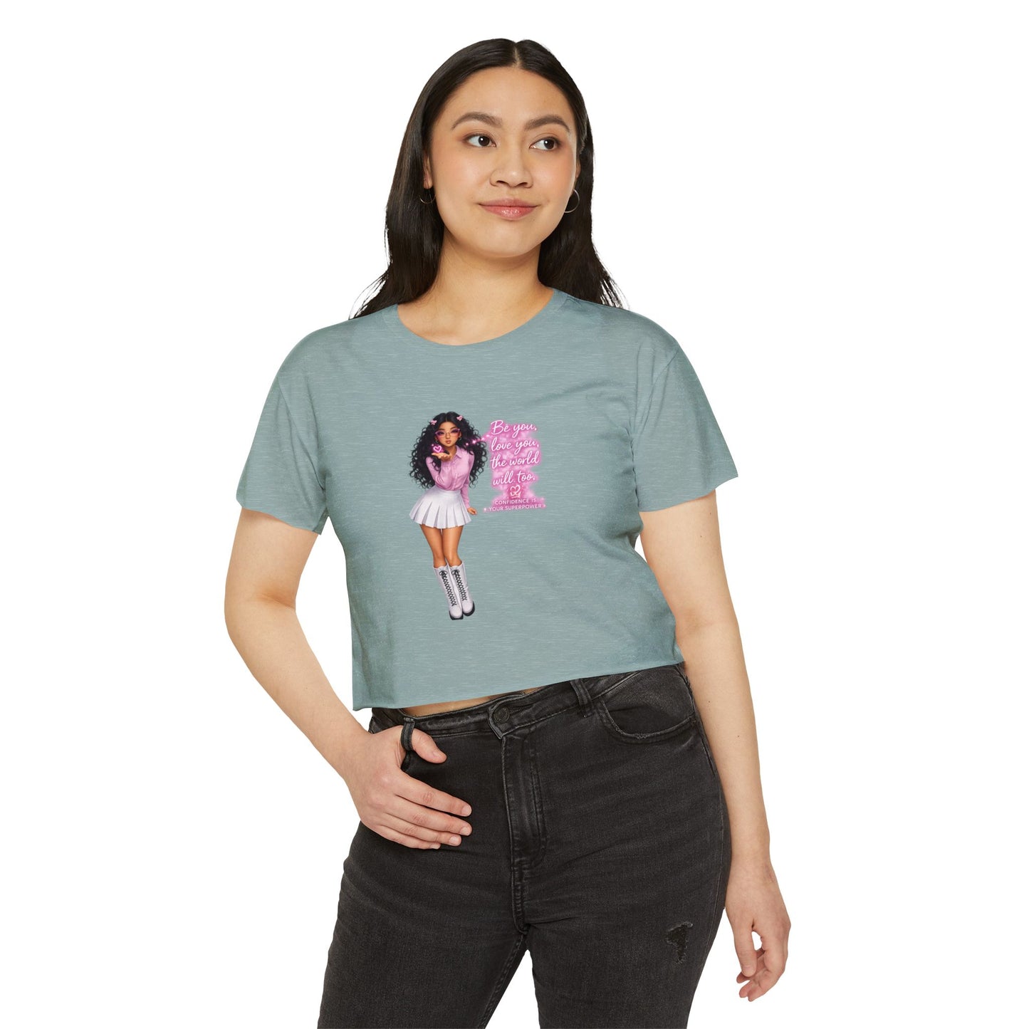 Women's Festival Crop Top — Pink Glitter Diva Graphic