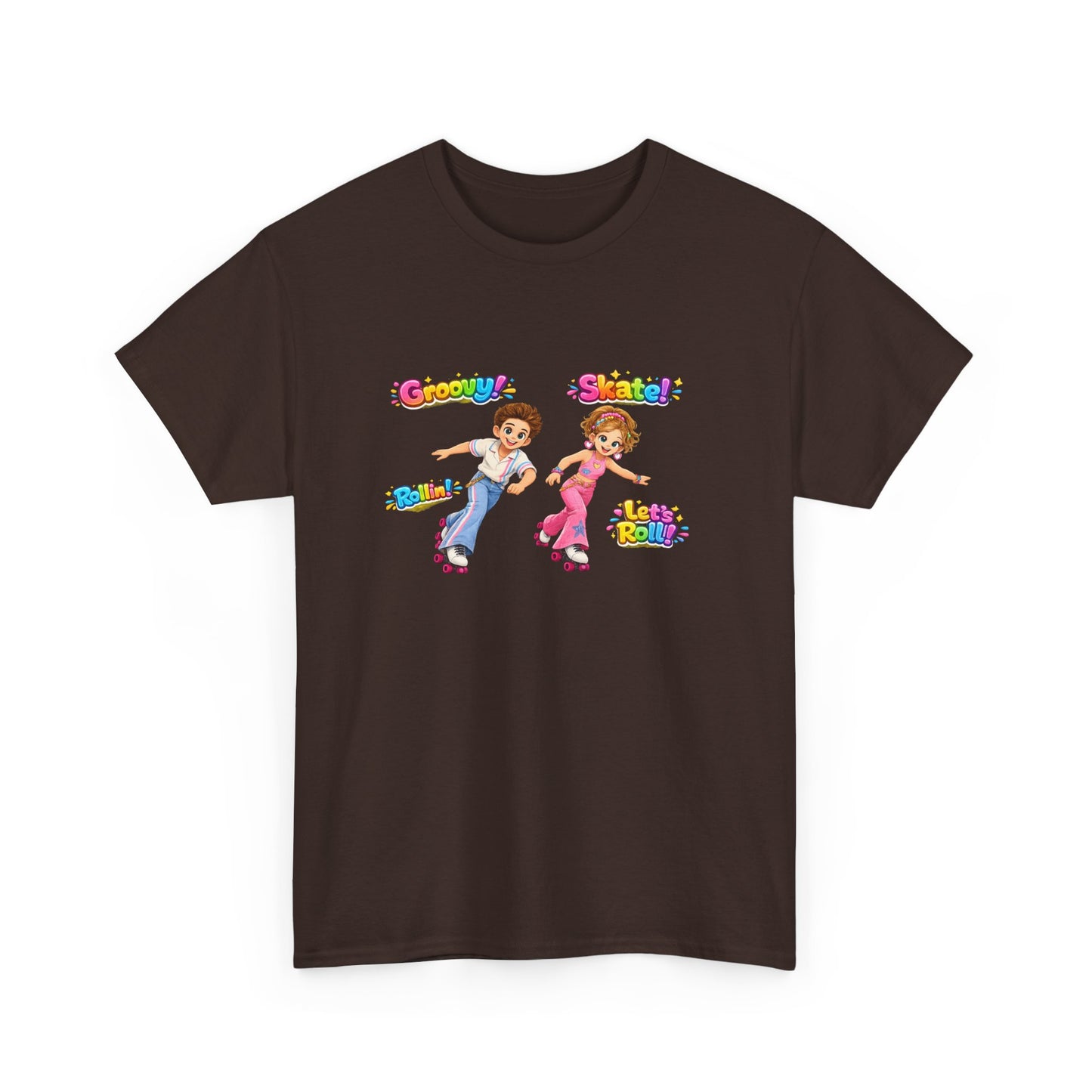 Kids Dance Party T-Shirt — "Groovy! Shake!" Retro Cartoon Kids Tee