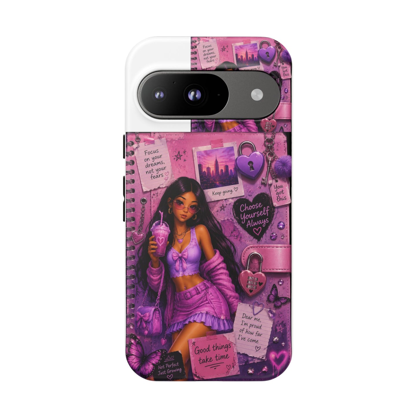 Purple Aesthetic Phone Case — Girl Collage 'Choose Yourself' Design