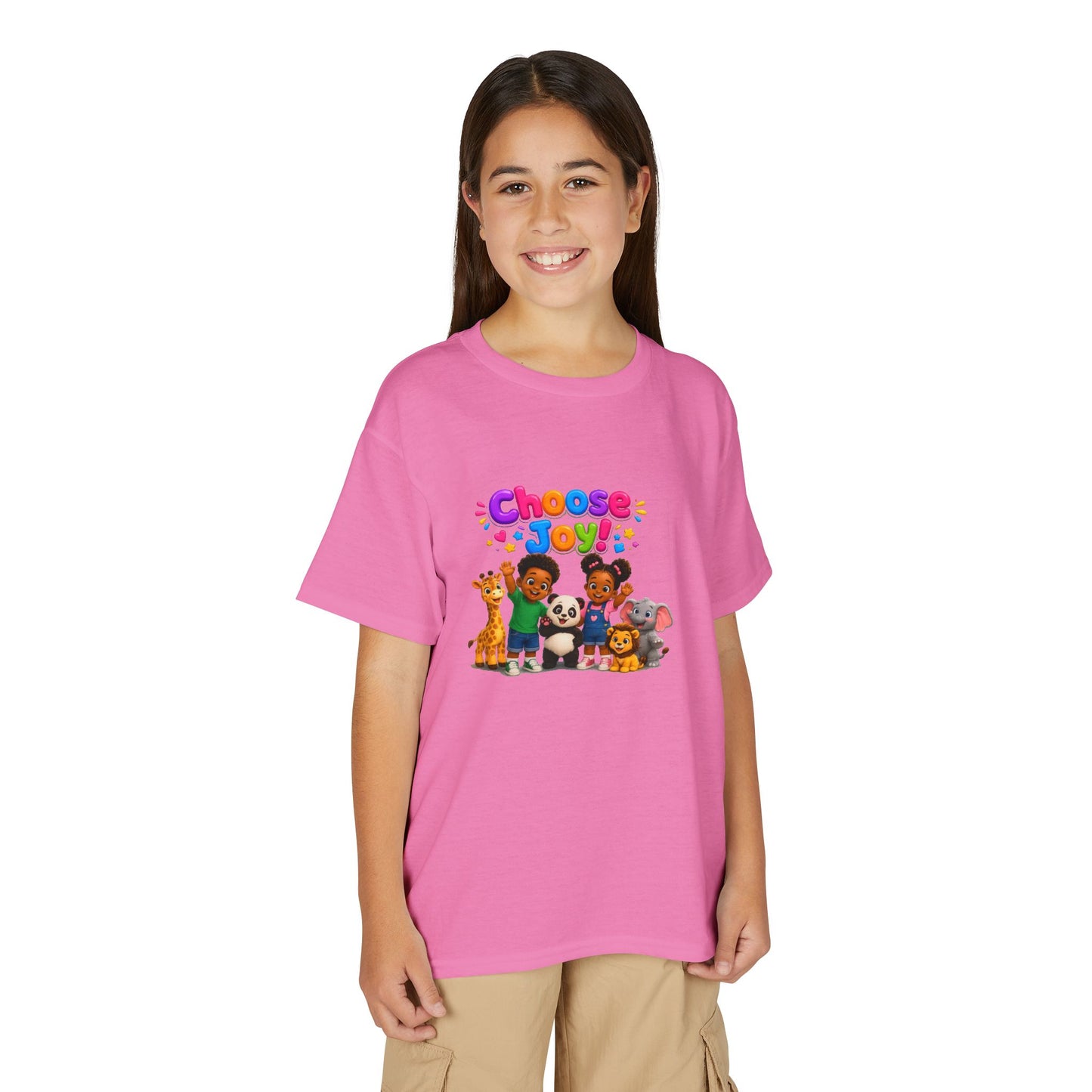 Kids T-Shirt — "Choose Joy" Cute Animal Friends Graphic Tee
