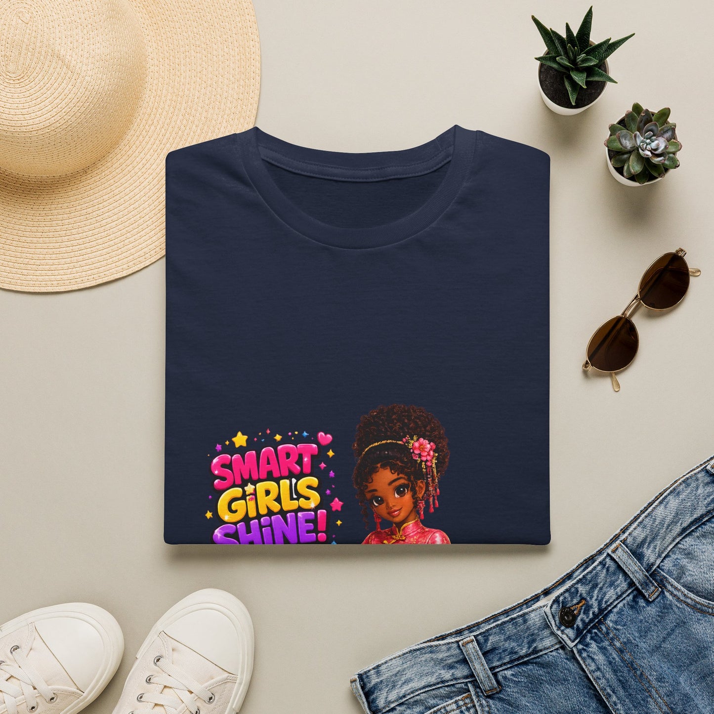 Smart Girls Shine! T-Shirt — Empowering Girl Power Graphic Tee