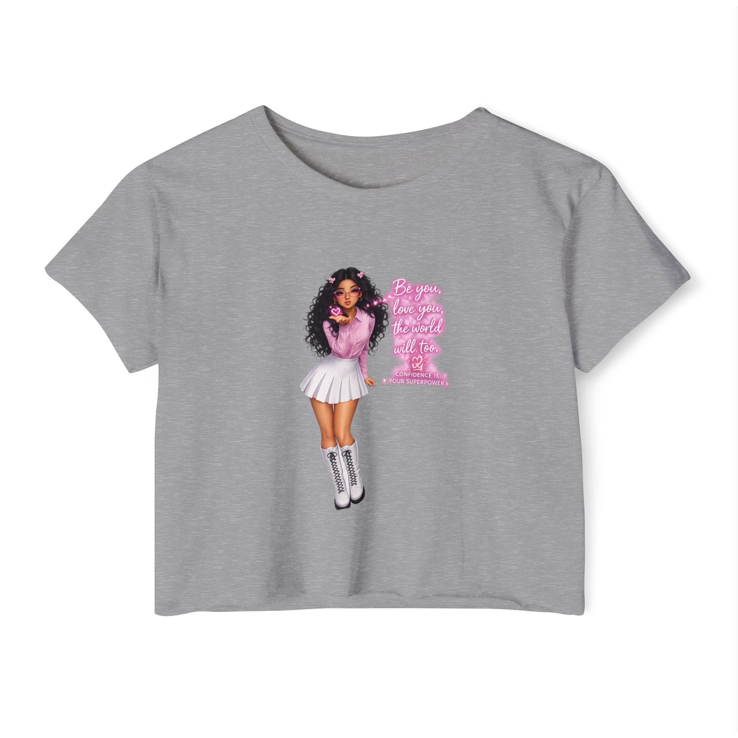 Women's Festival Crop Top — Pink Glitter Diva Graphic