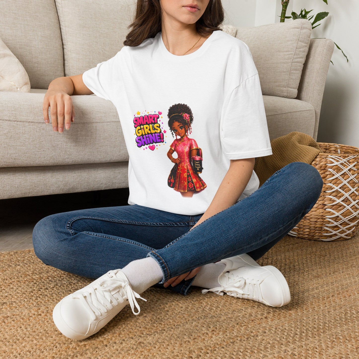Smart Girls Shine! T-Shirt — Empowering Girl Power Graphic Tee