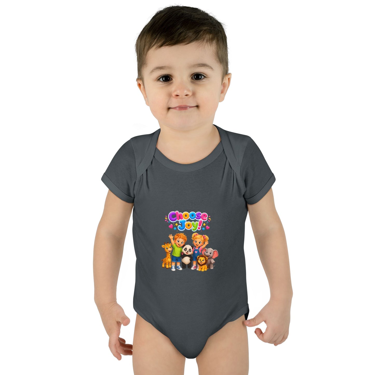 Choose Joy Baby Bodysuit — Cute Animal Crew Infant Onesie