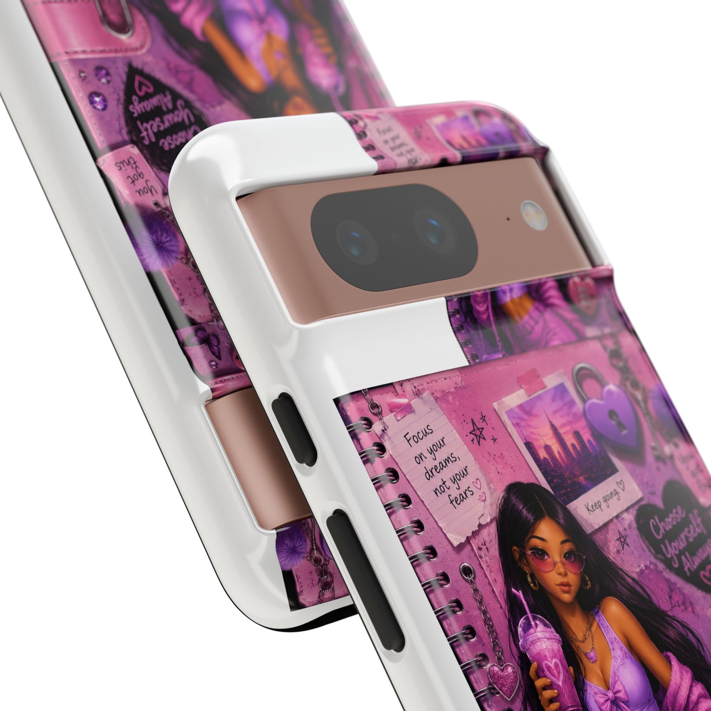 Purple Aesthetic Phone Case — Girl Collage 'Choose Yourself' Design
