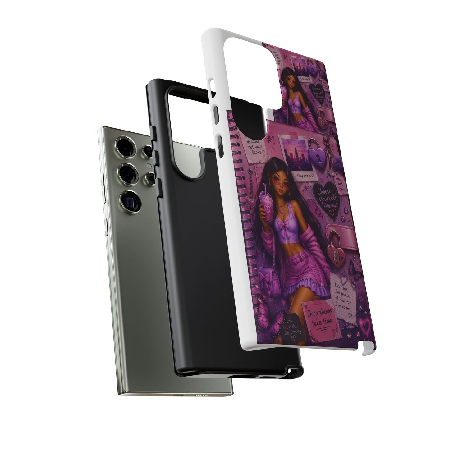 Purple Aesthetic Phone Case — Girl Collage 'Choose Yourself' Design