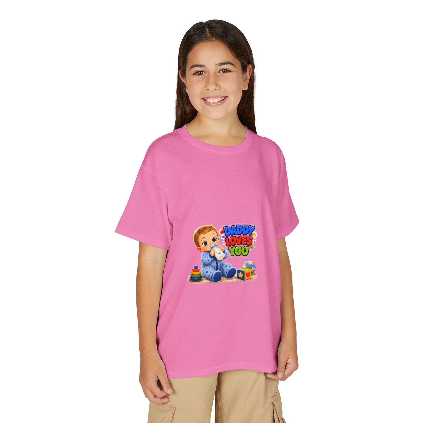 Daddy Loves You Youth T‑Shirt — Cute Baby & Toys Graphic