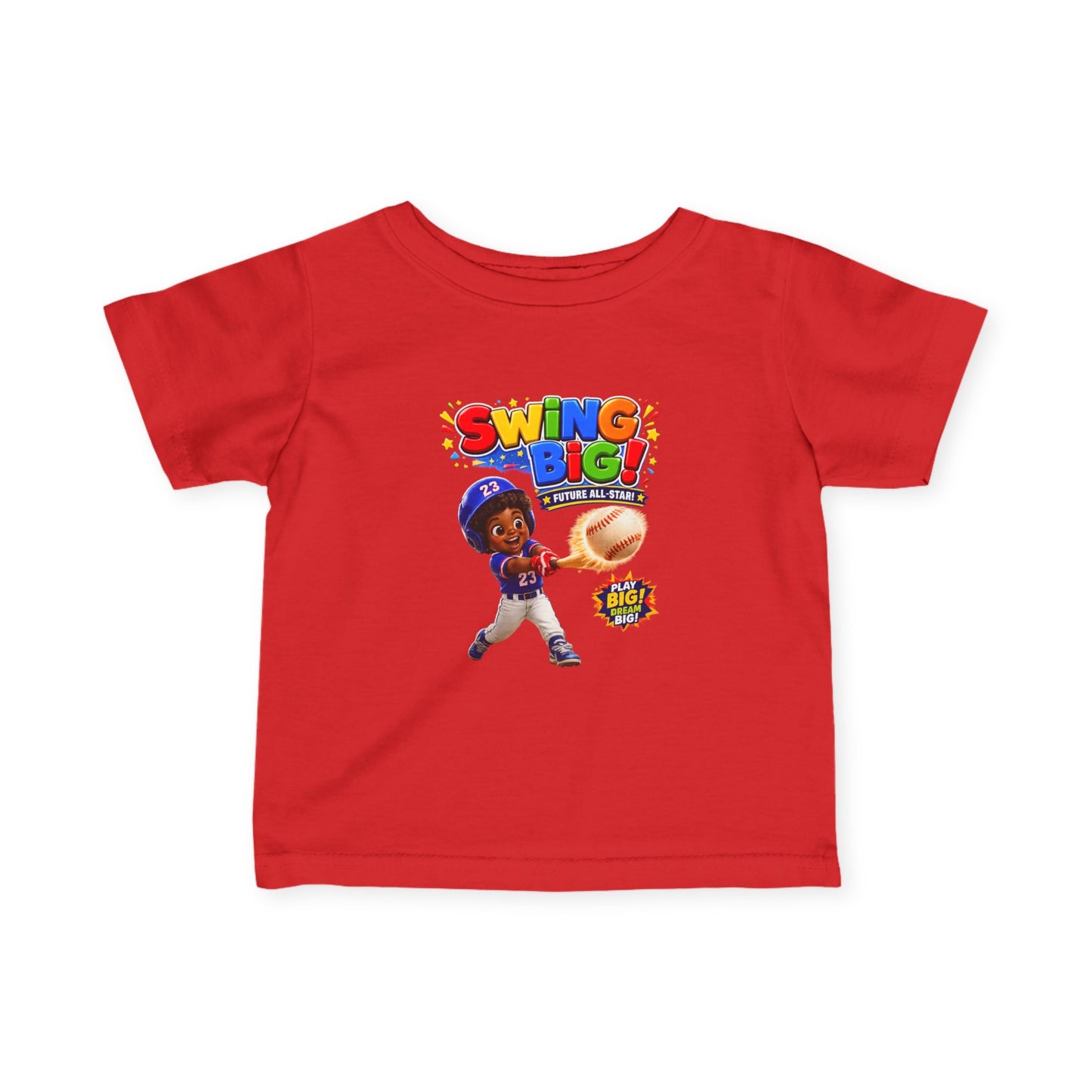 Infant Baseball Tee — "Swing Big!" Cute Baby Baseball Player Shirt