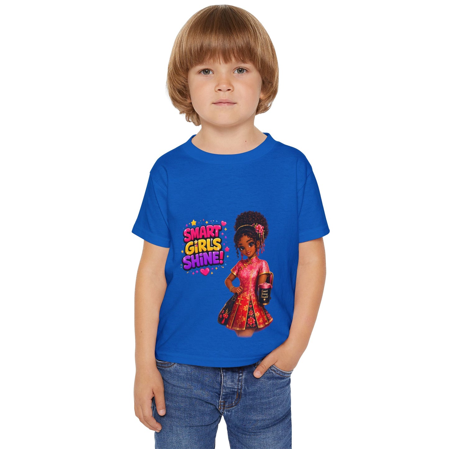 Toddler T-Shirt — "Smart Girls Shine" Empowerment Tee