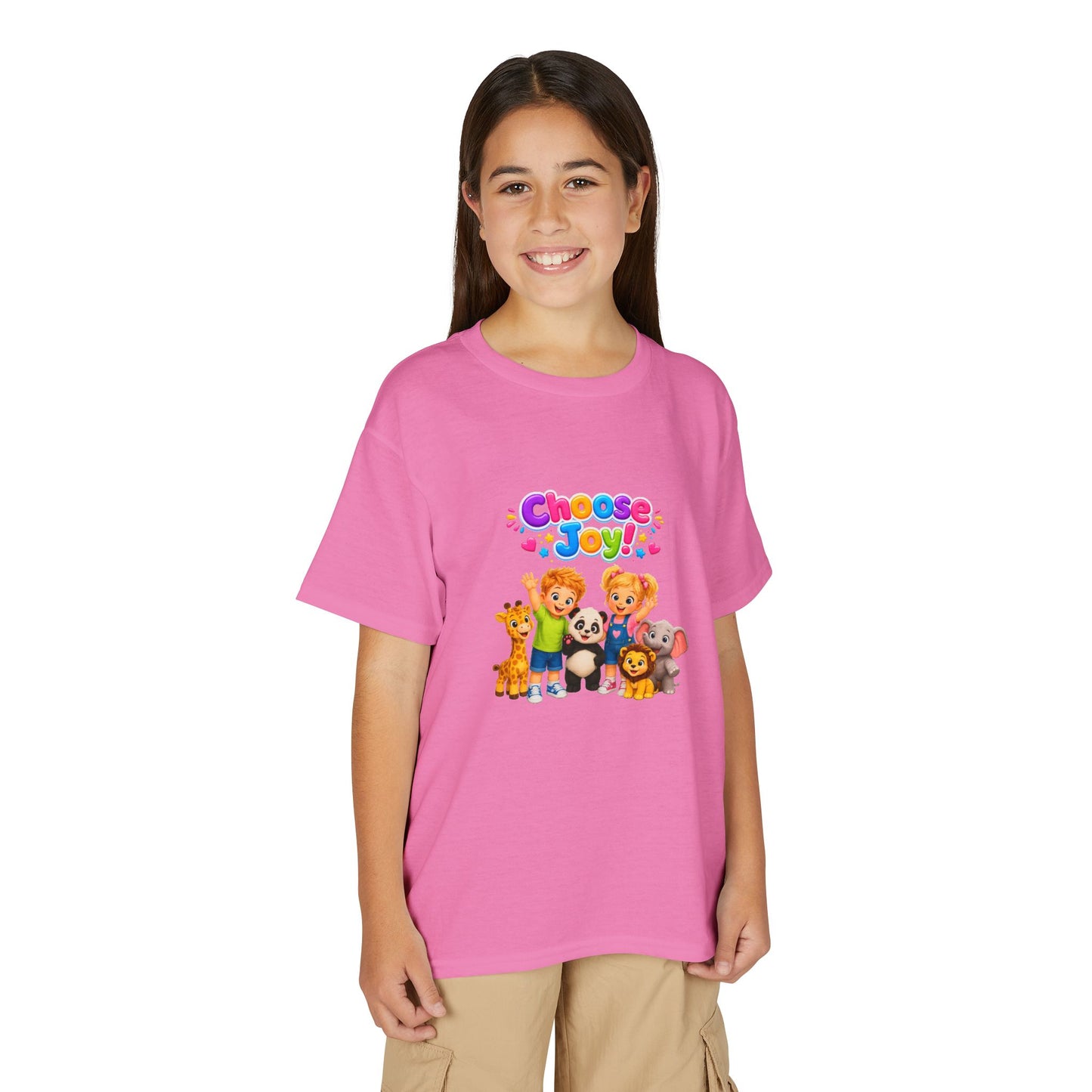 Kids T-Shirt — "Choose Joy" Cute Animal Friends Graphic